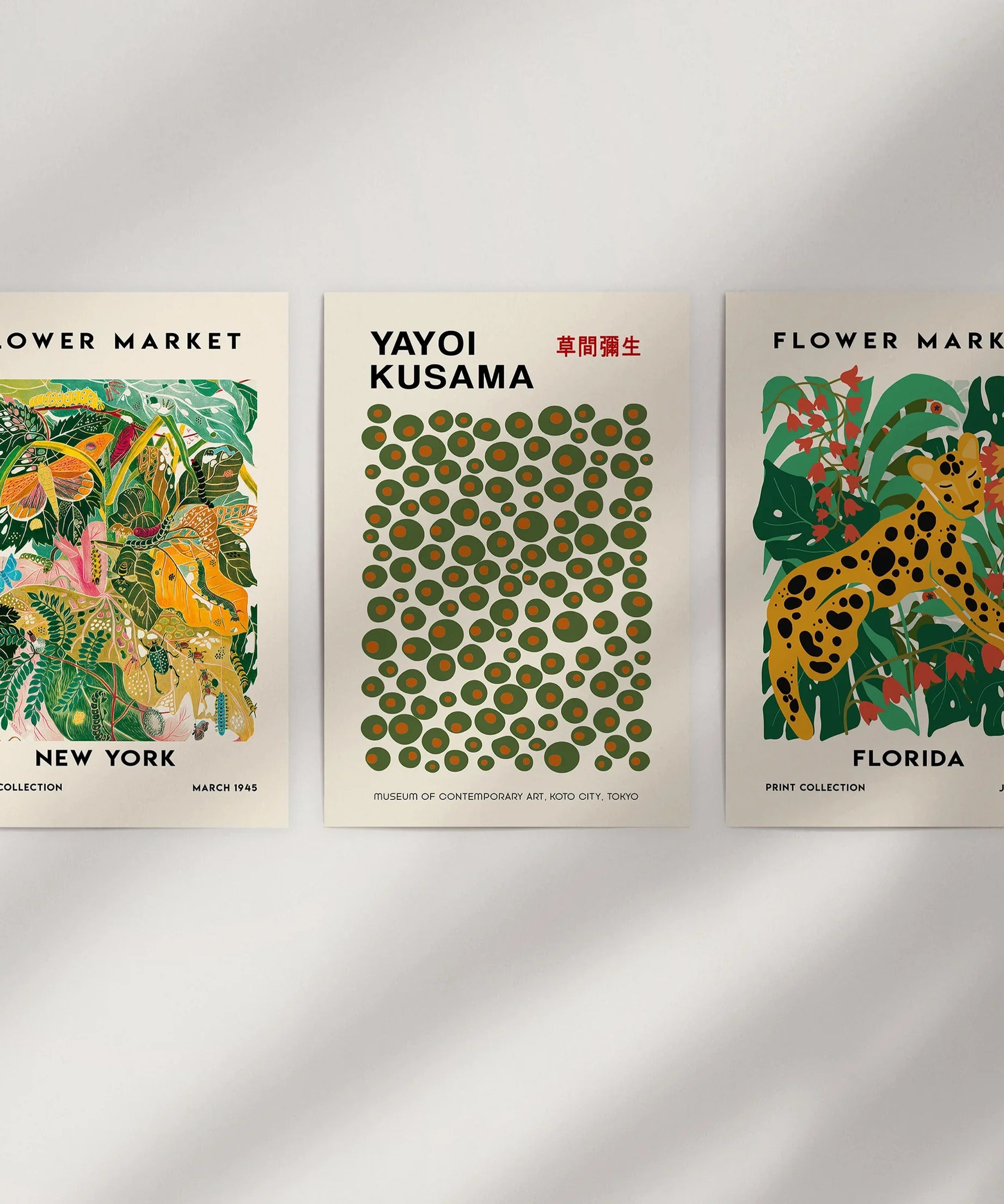 Flower Market, Kusama Art Prints. Modern Tropical Wall Decor