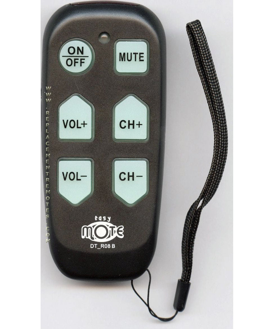 Continu.us Black Big Button Jumbo Senior Assisted Living Simple Easy Mote 1-Device Universal Remote Control