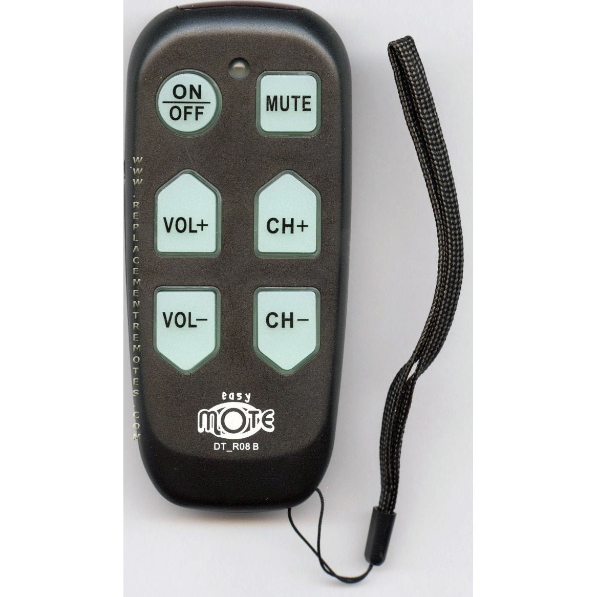 Continu.us Black Big Button Jumbo Senior Assisted Living Simple Easy Mote 1-Device Universal Remote Control