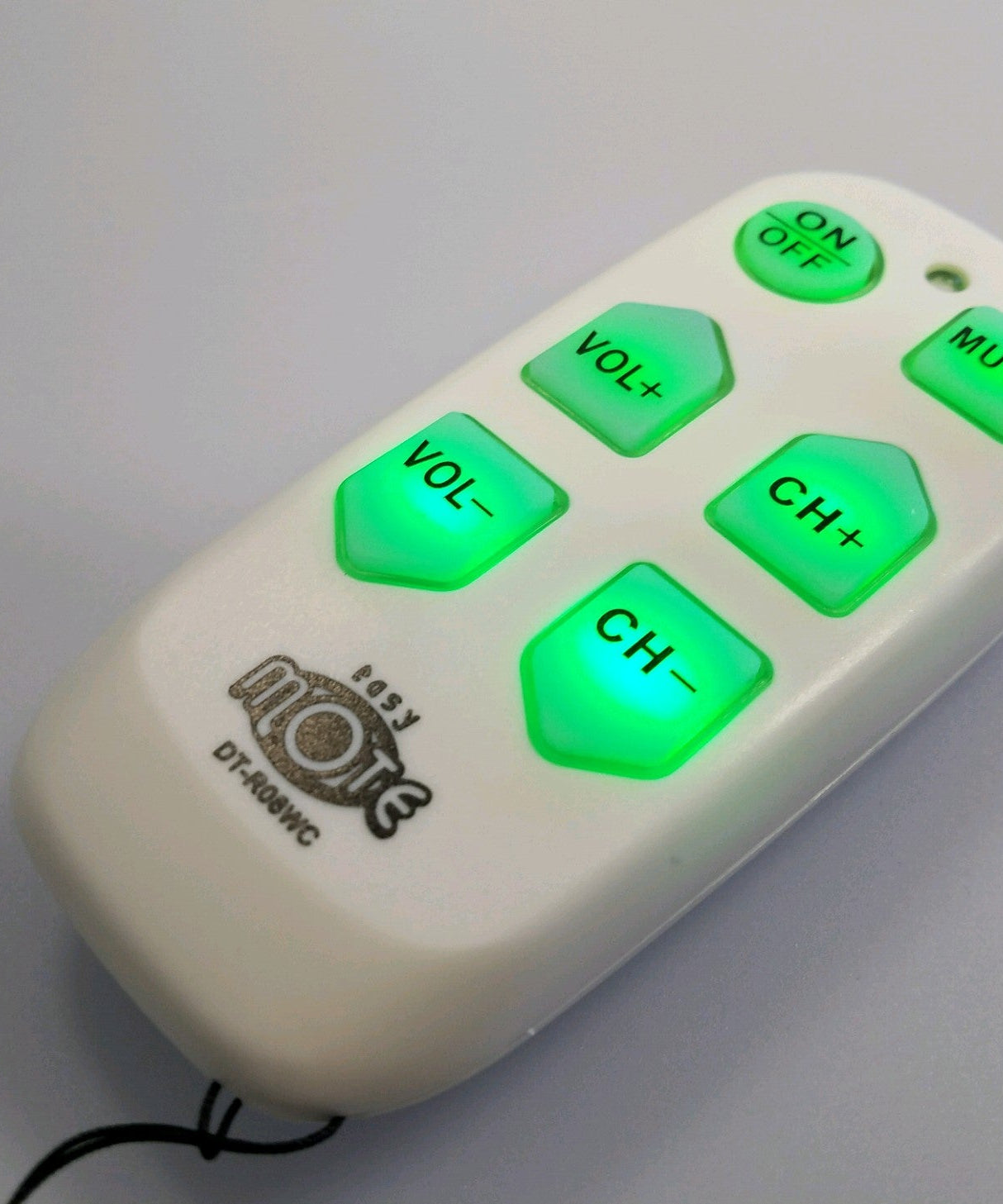 Continu.us White Big Button Jumbo Senior Assisted Living Simple Easy Mote 1-Device Universal Remote Control