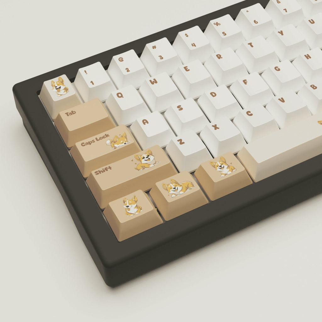 Corgi Lover Design Keycaps and Mechanical Keyboard