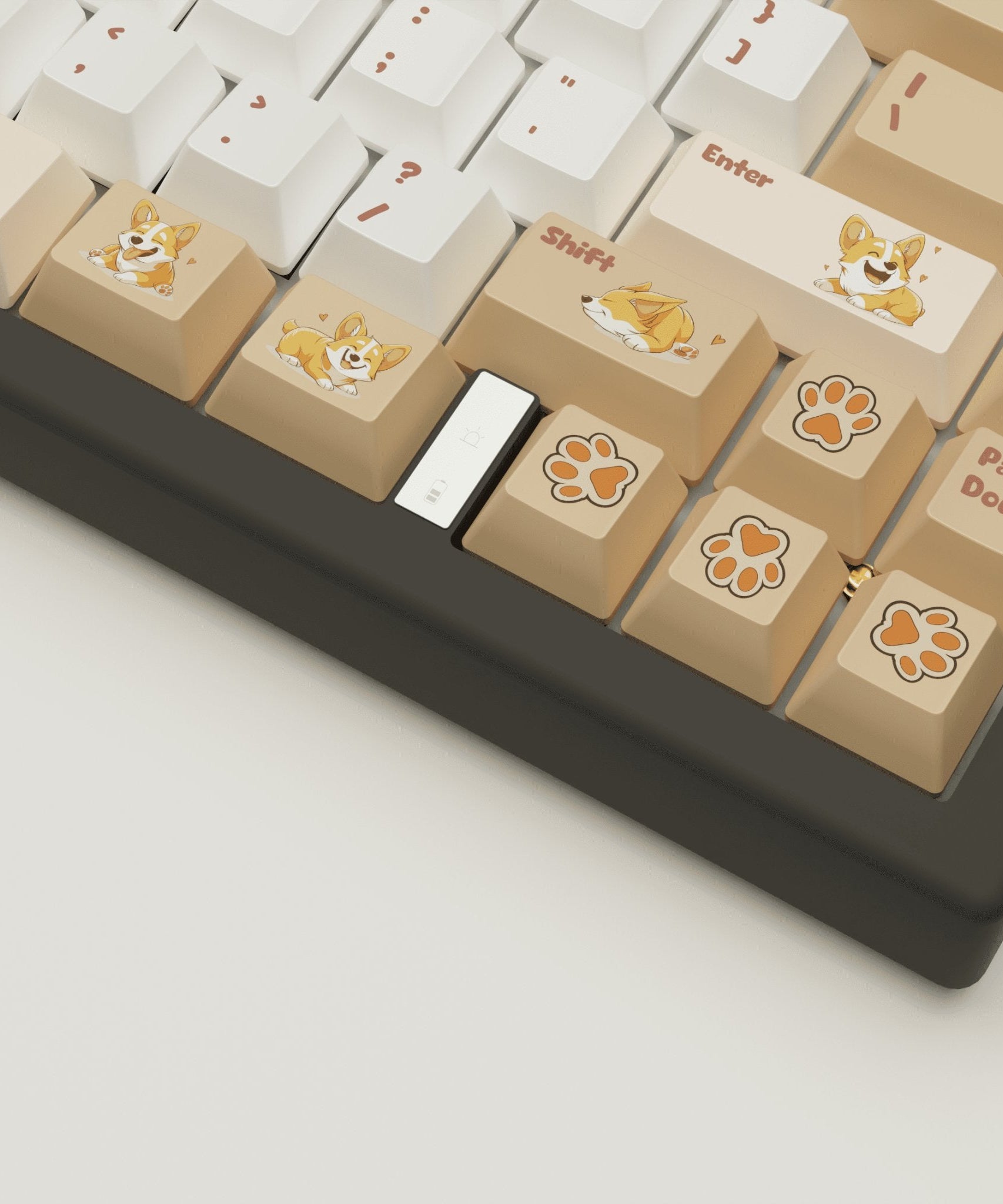 Corgi Lover Design Keycaps and Mechanical Keyboard