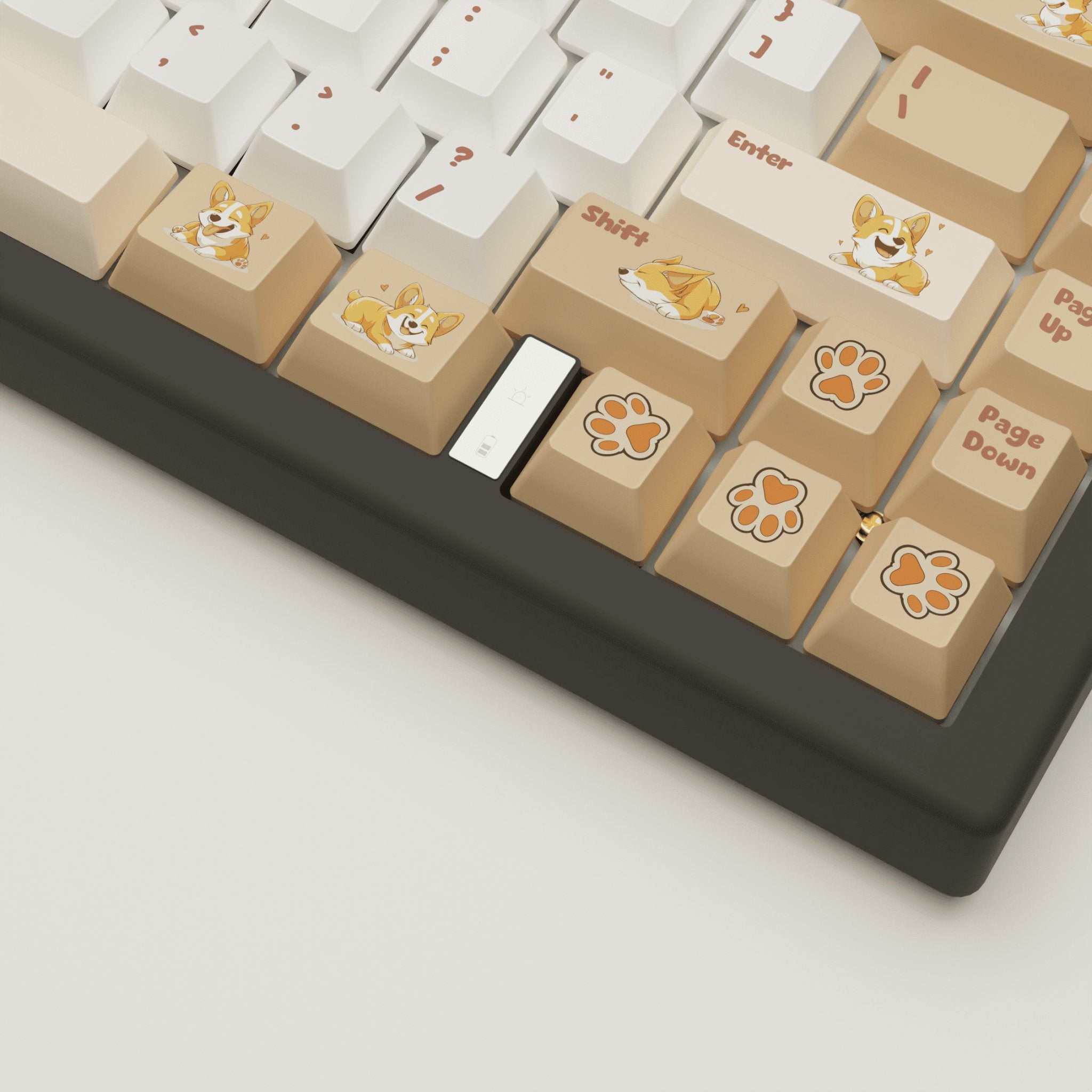 Corgi Lover Design Keycaps and Mechanical Keyboard