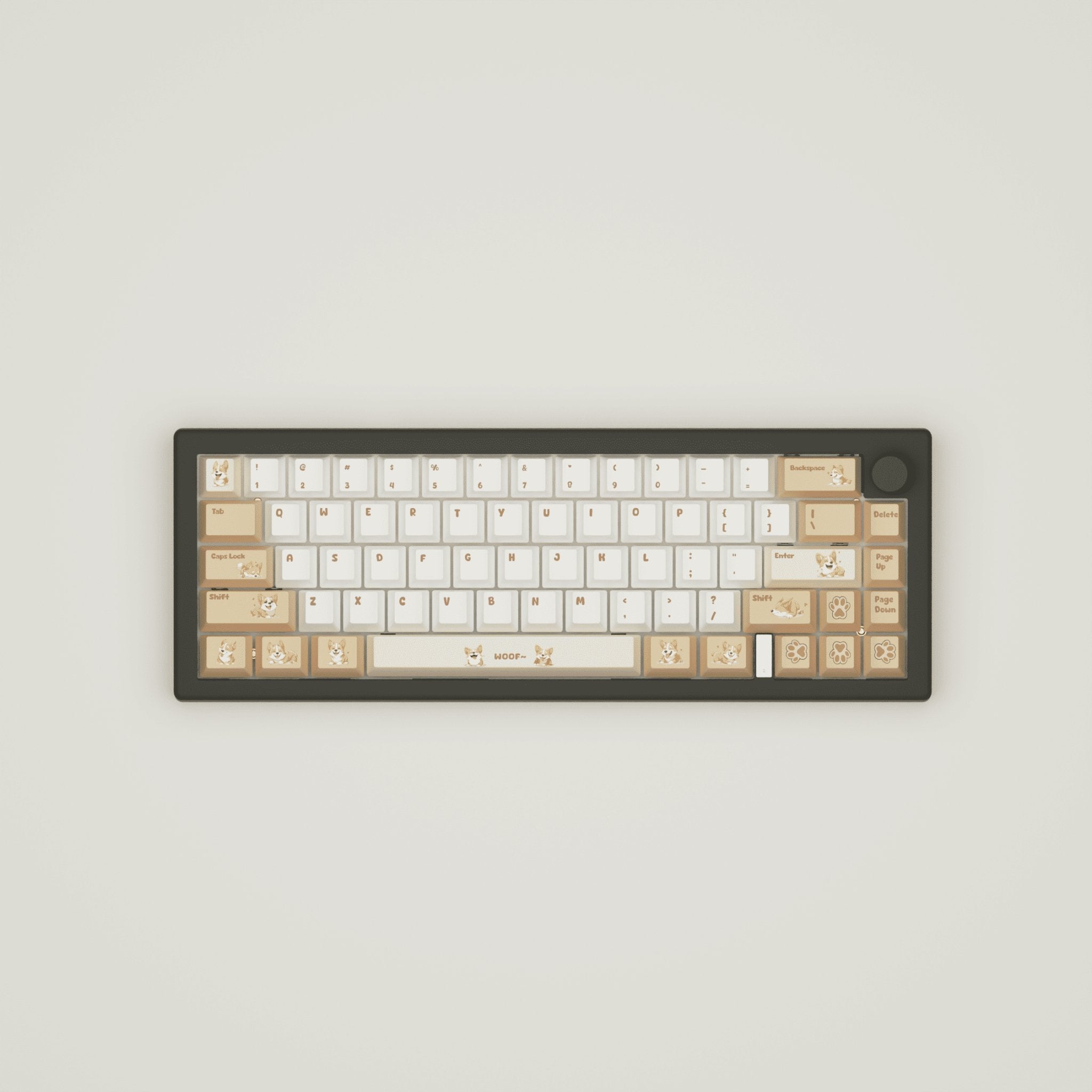 Corgi Lover Design Keycaps and Mechanical Keyboard