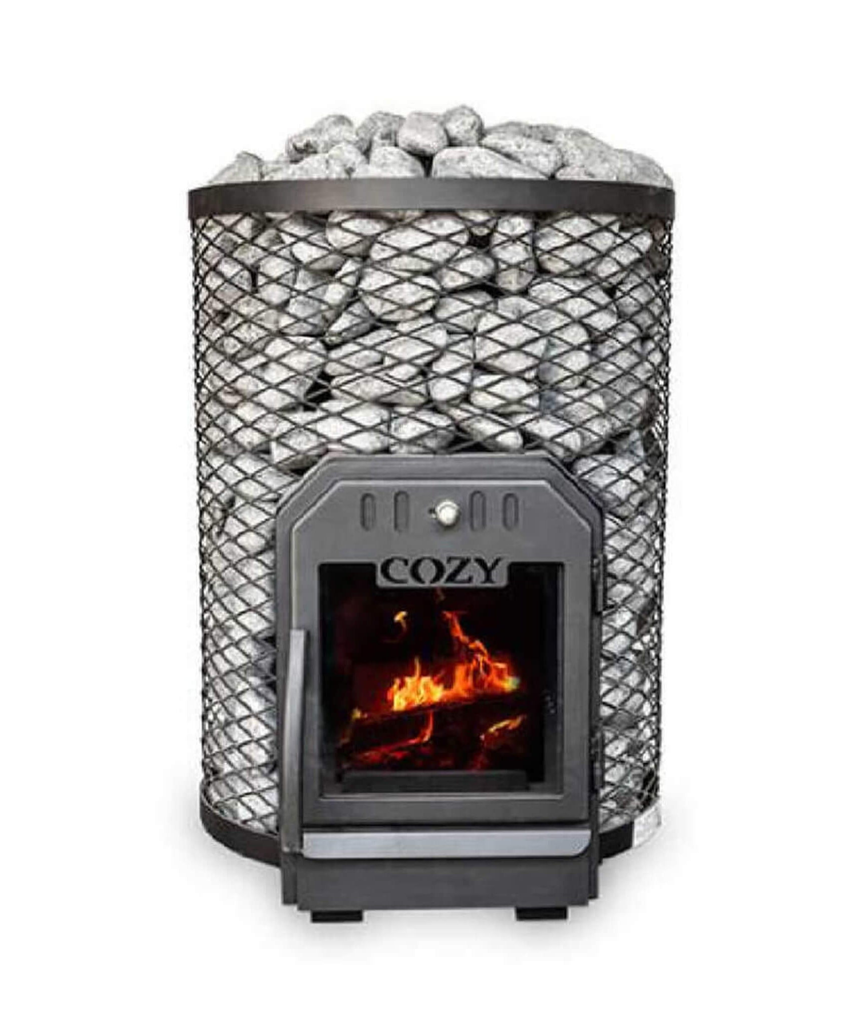 Cozy Heat O Floor Mount Wood-Burning Sauna Stove With Sauna Stones [COZY O] (SAK19475)