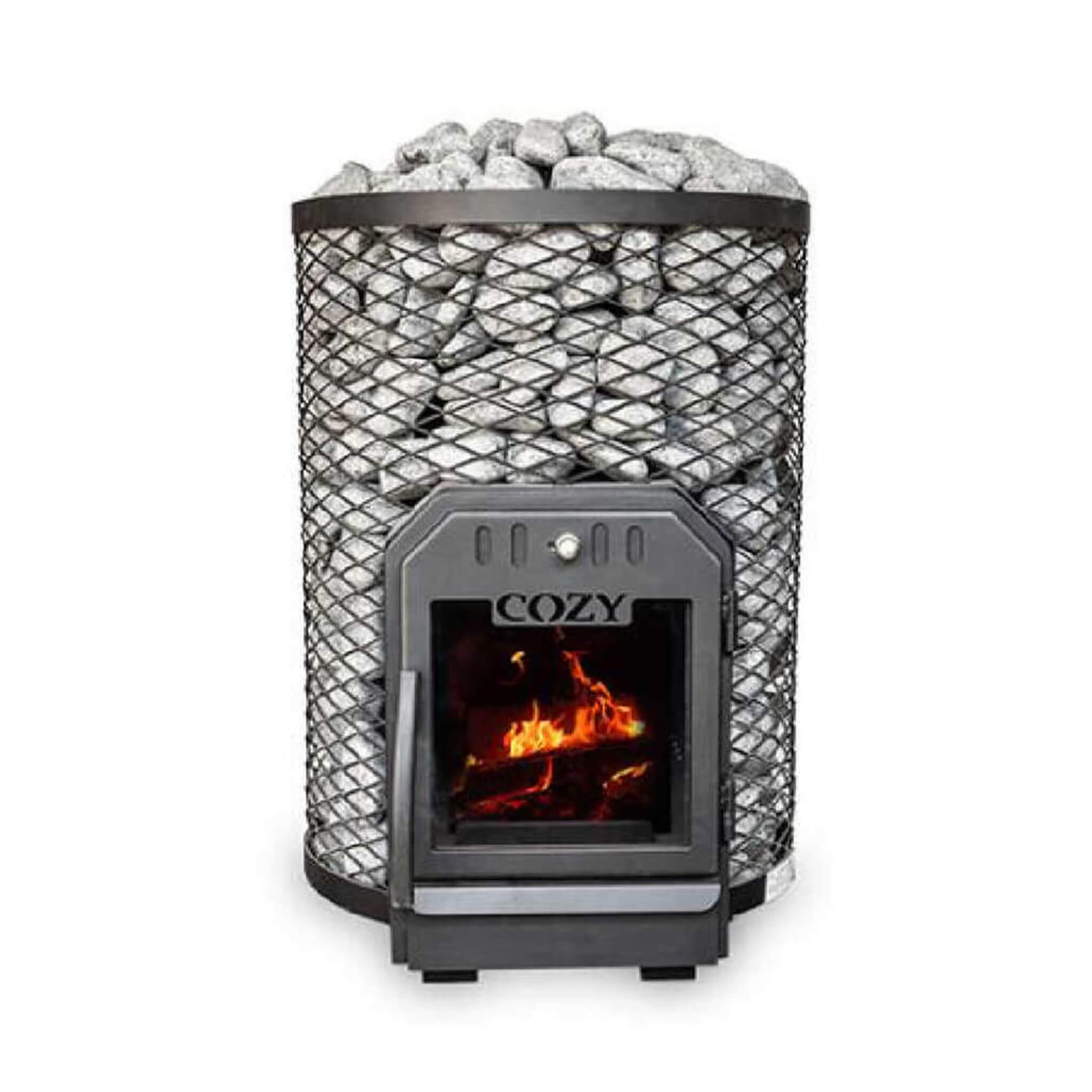 Cozy Heat O Floor Mount Wood-Burning Sauna Stove With Sauna Stones [COZY O] (SAK19475)