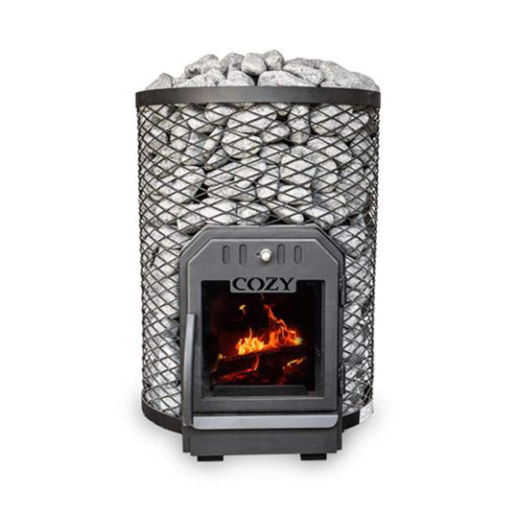 Cozy Heat O Thru-Wall Wood Burning Sauna Stove With Sauna Stones [COZY O-TW] (SAK93612)