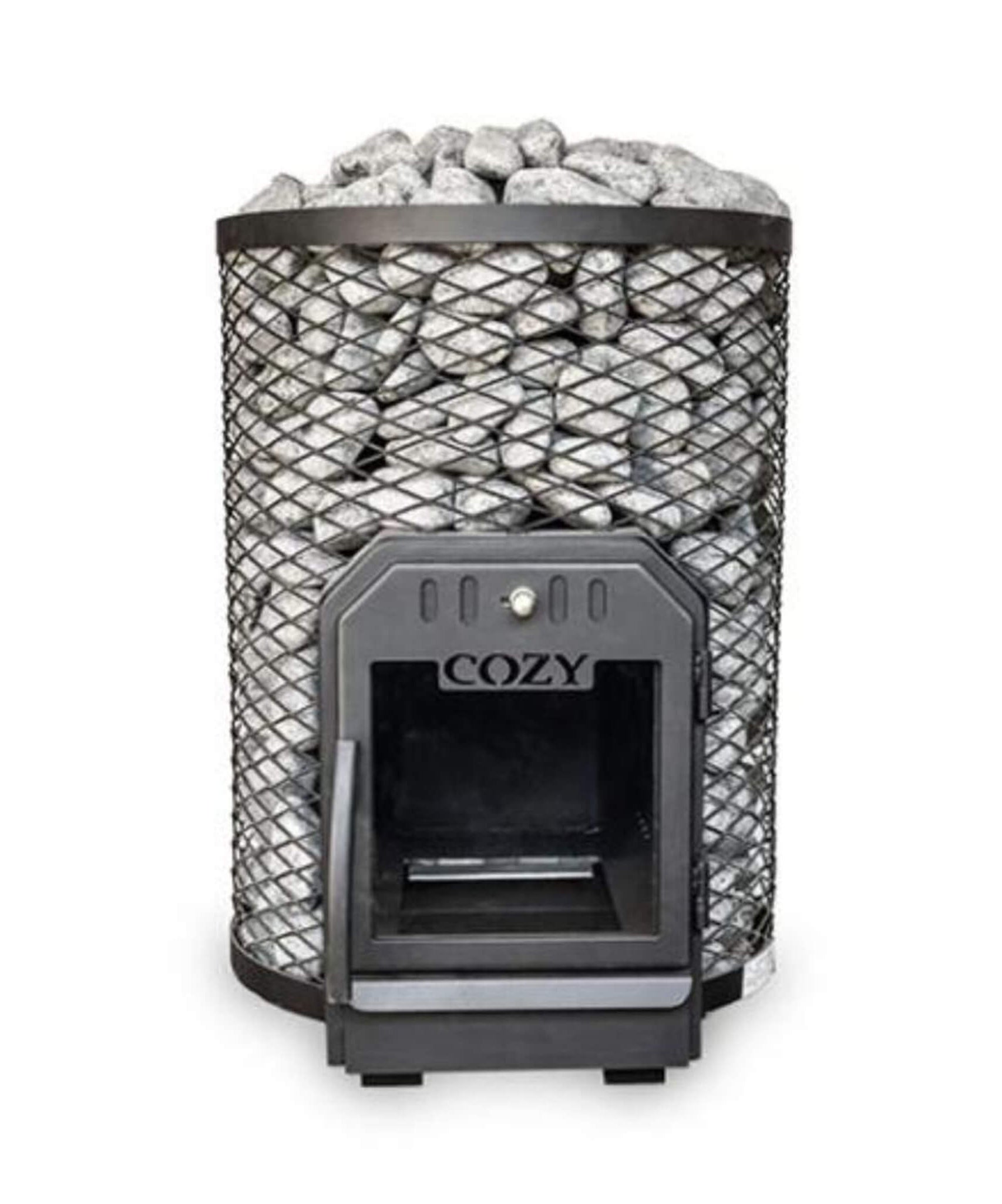 Cozy Heat O Thru-Wall Wood Burning Sauna Stove With Sauna Stones [COZY O-TW] (SAK93612)