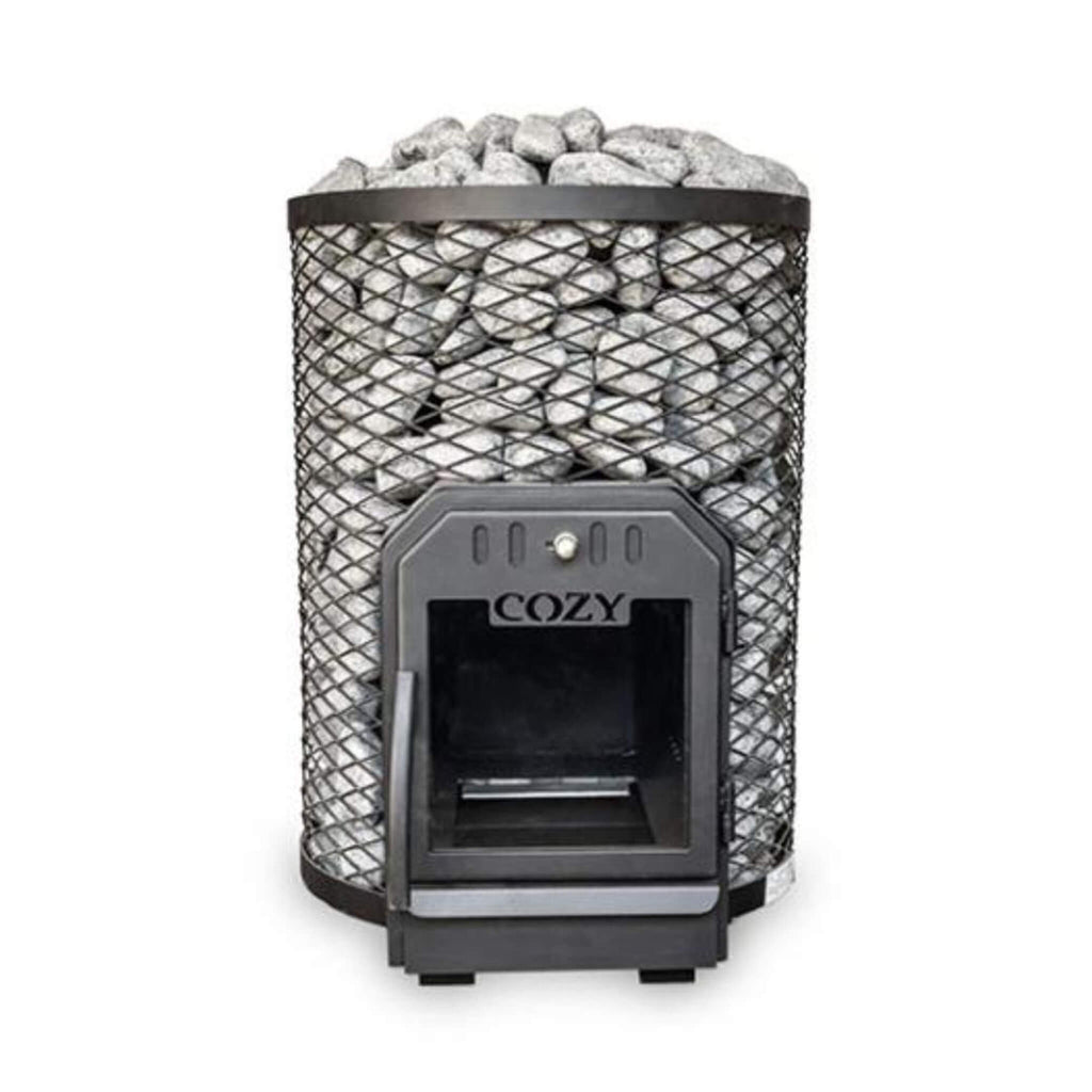 Cozy Heat O Thru-Wall Wood Burning Sauna Stove With Sauna Stones [COZY O-TW] (SAK93612)