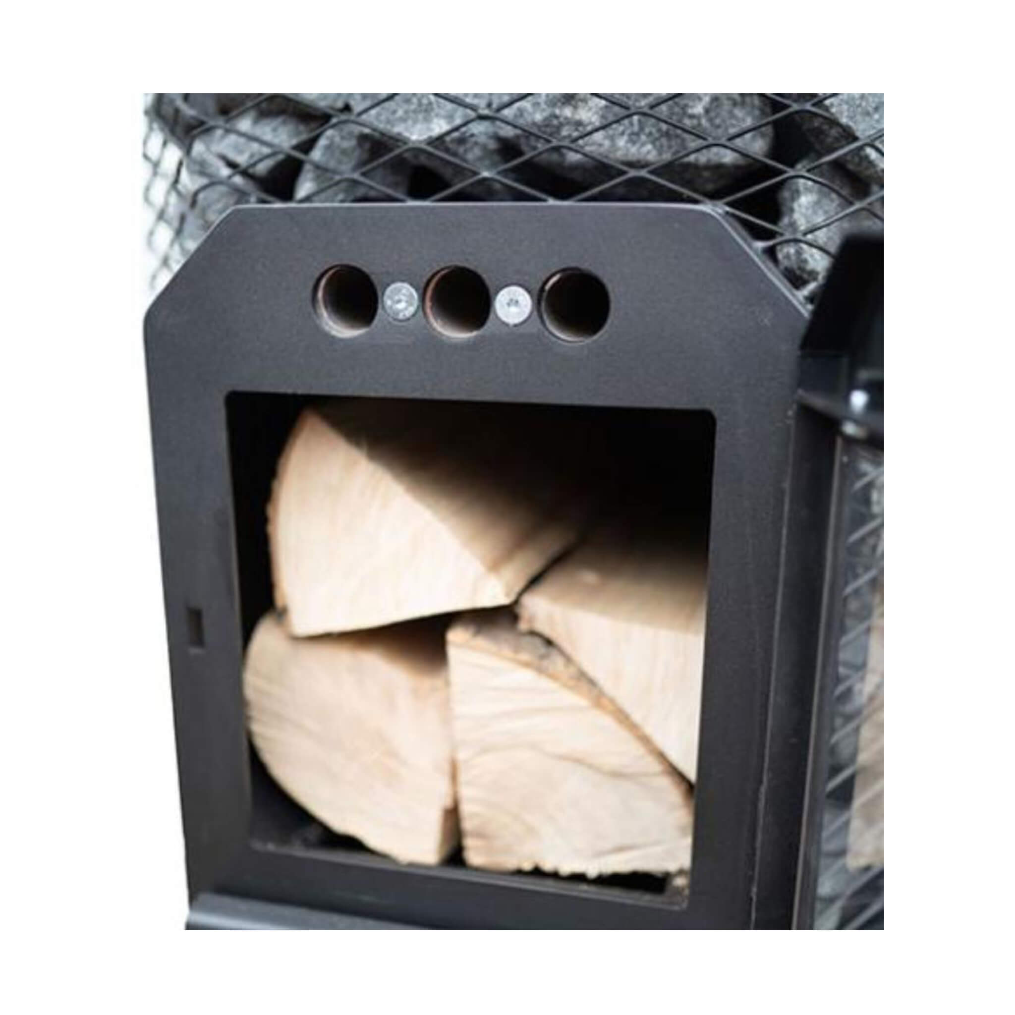 Cozy Heat O Thru-Wall Wood Burning Sauna Stove With Sauna Stones [COZY O-TW] (SAK93612)
