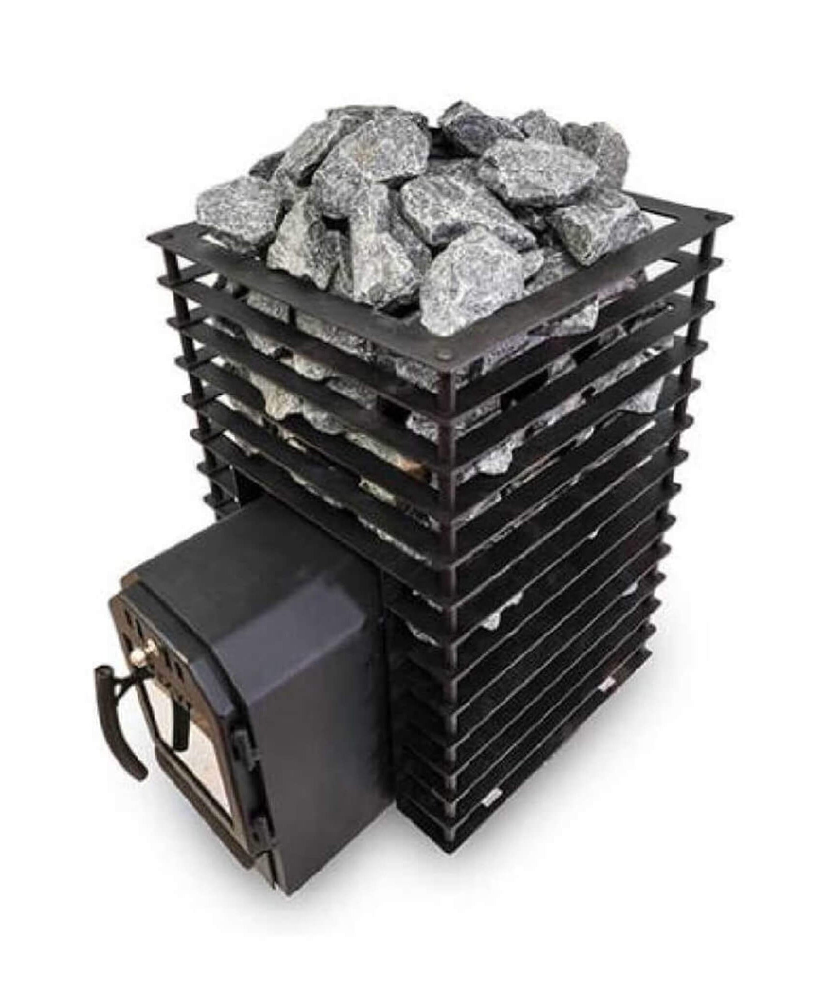Cozy Heat Quattro Thru-Wall Square Style Sauna Stove With Sauna Stones [COZY QUATTRO TW] (SAK81754)
