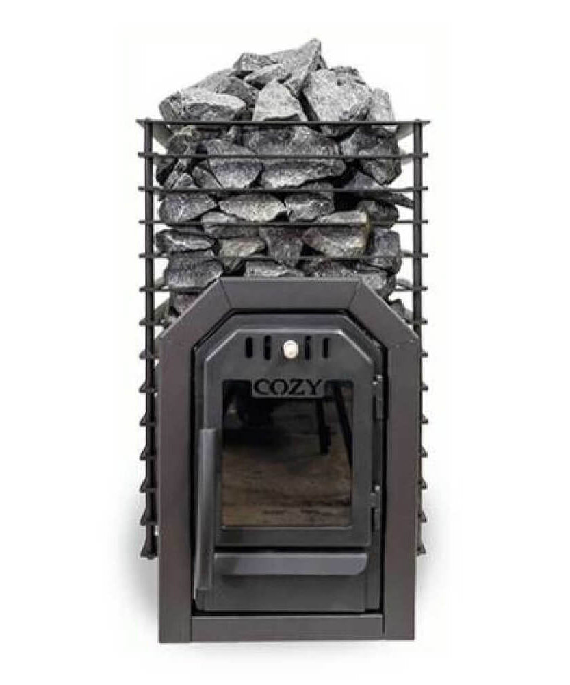 Cozy Heat Quattro Thru-Wall Square Style Sauna Stove With Sauna Stones [COZY QUATTRO TW] (SAK81754)