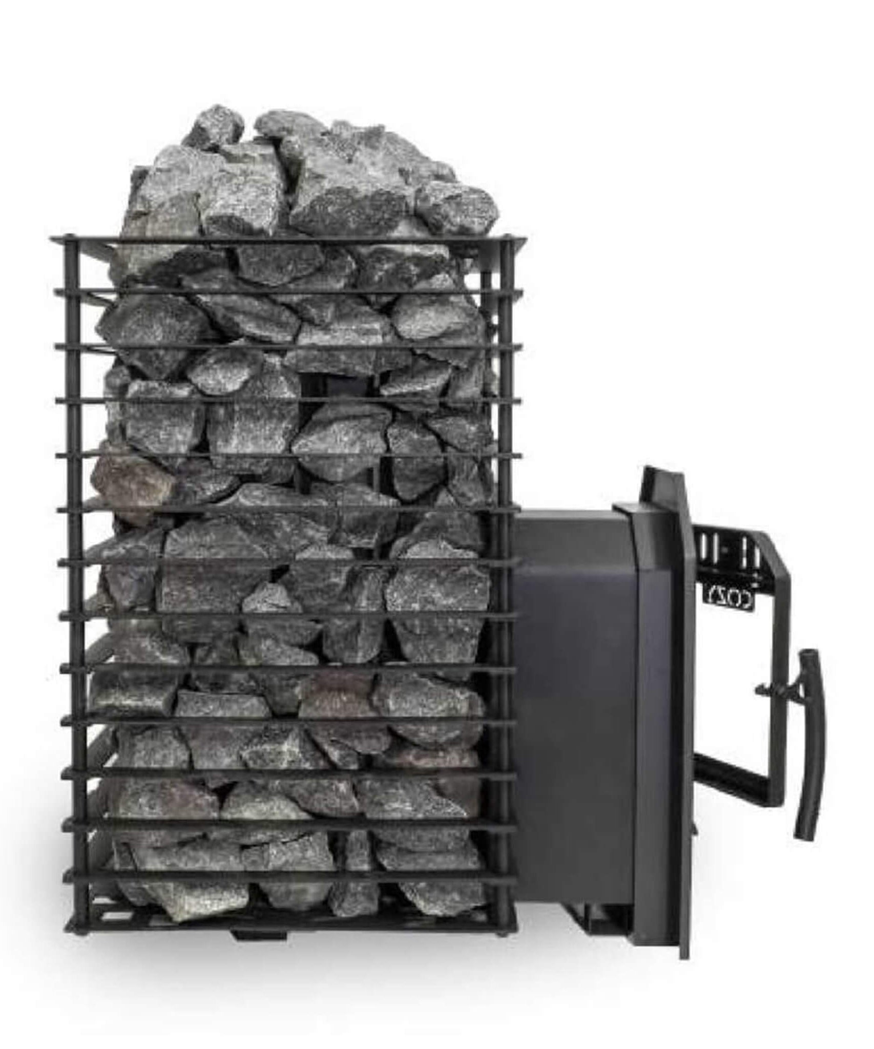Cozy Heat Quattro Thru-Wall Square Style Sauna Stove With Sauna Stones [COZY QUATTRO TW] (SAK81754)