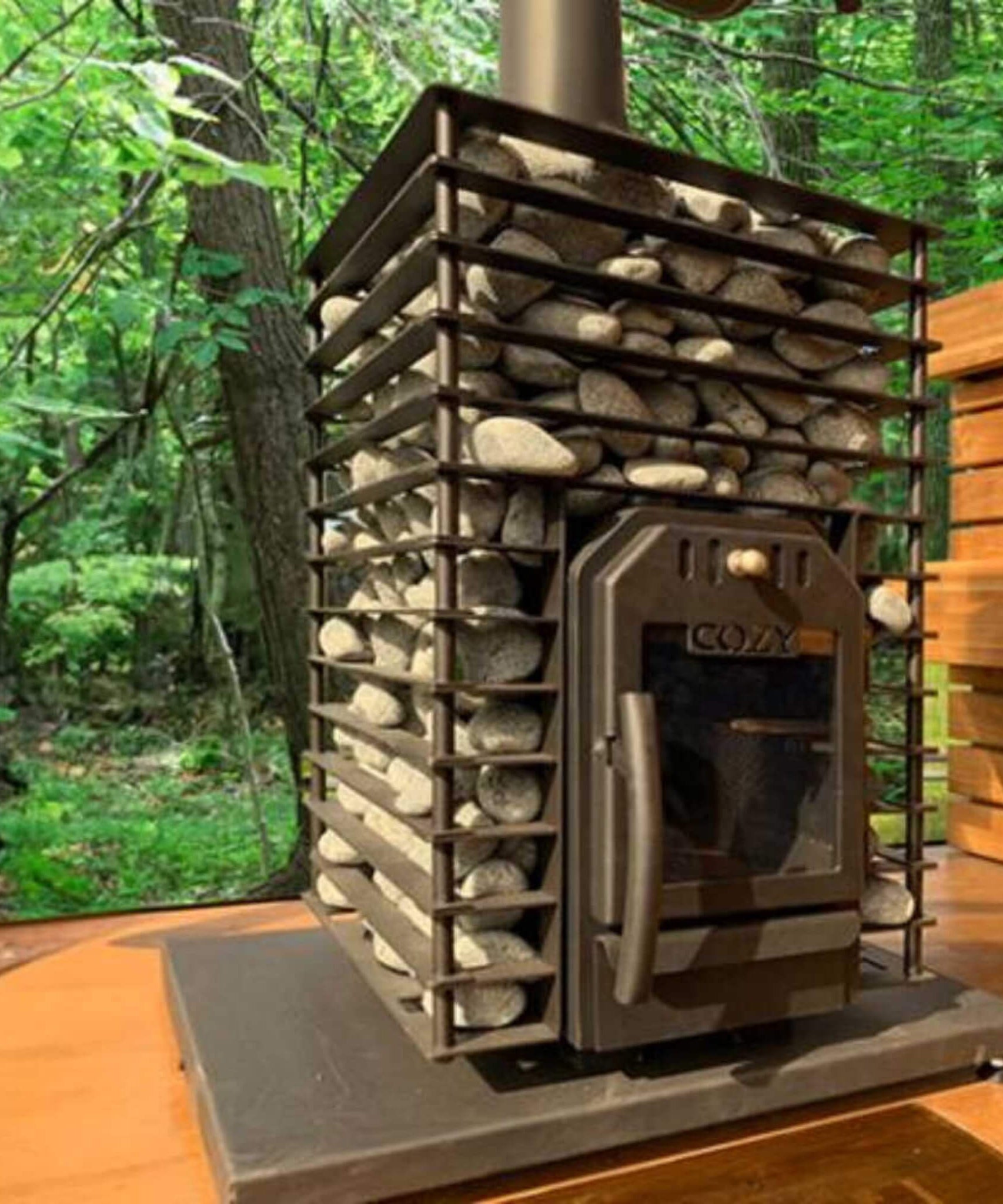 Cozy Heat Quattro Wood-Fired Sauna Stove With Sauna Stones [COZY QUATTRO] (SAK23947)