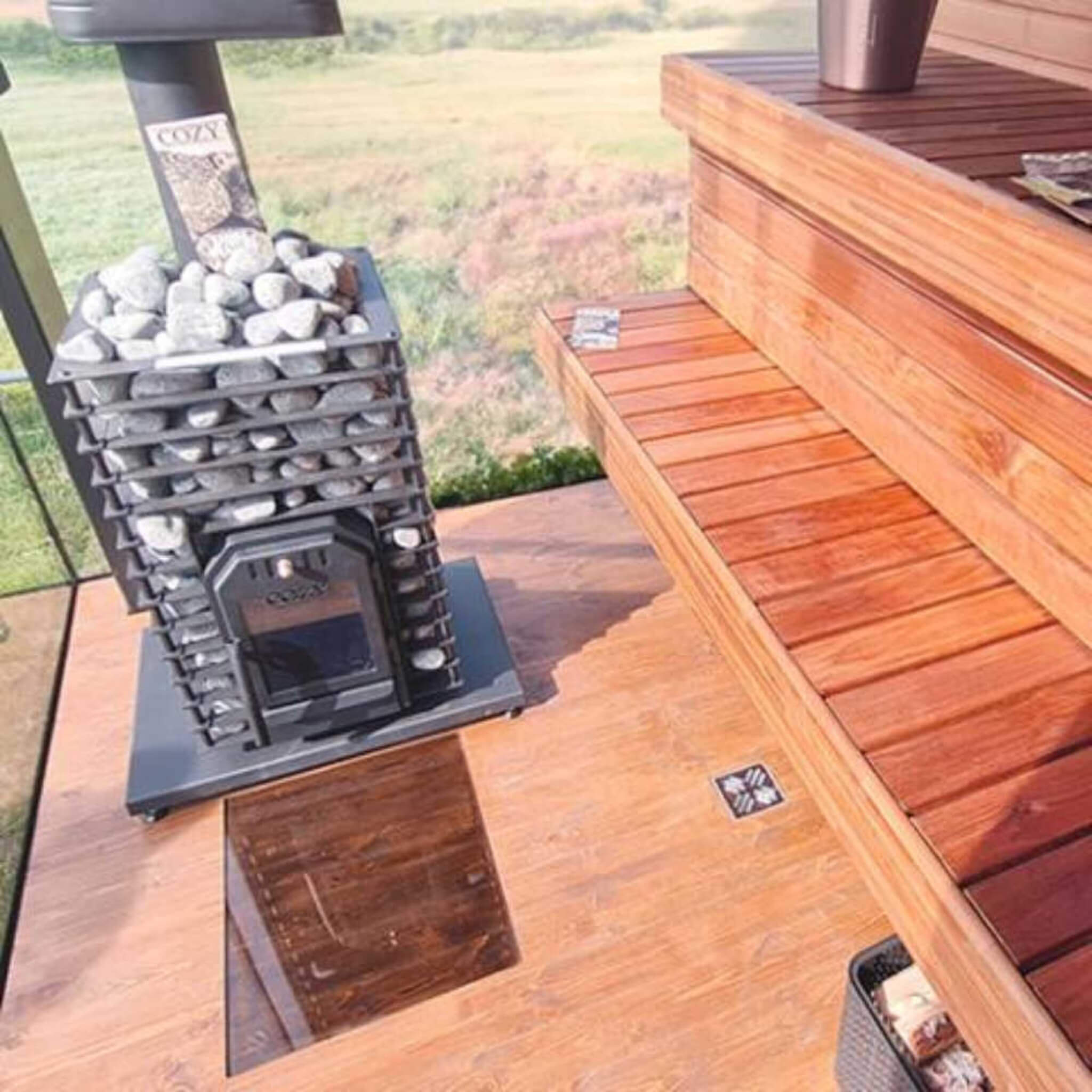 Cozy Heat Quattro Wood-Fired Sauna Stove With Sauna Stones [COZY QUATTRO] (SAK23947)