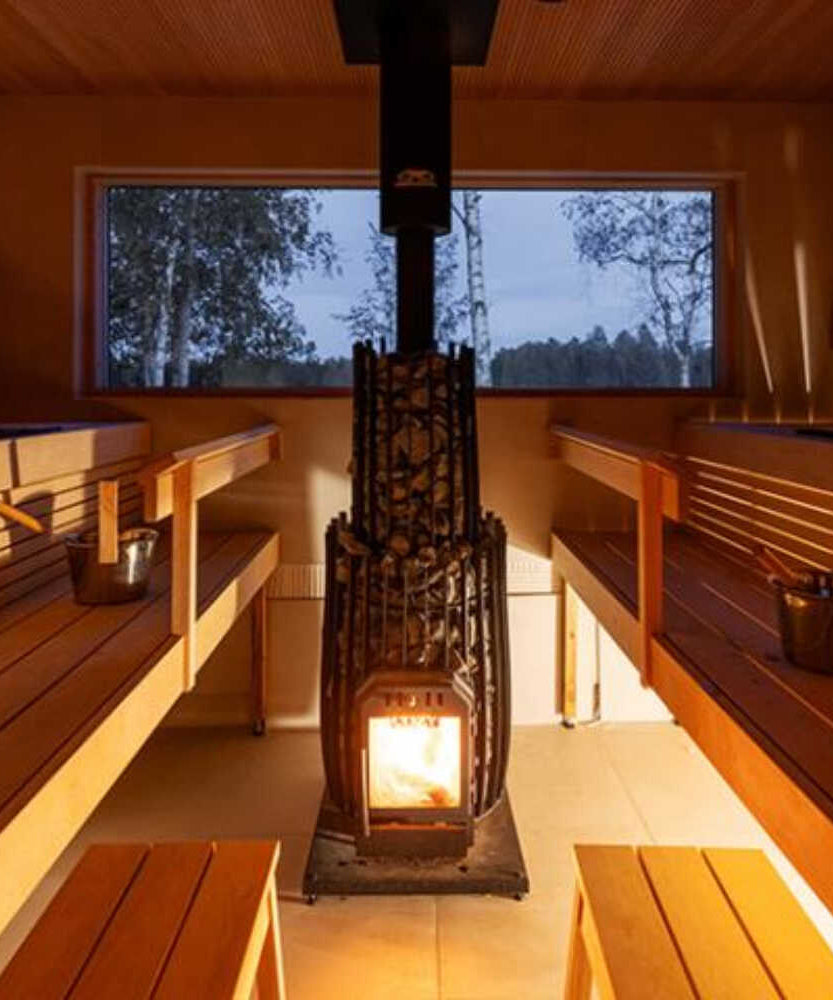 Cozy Heat SW Thru-Wall Wood Burning Sauna Stove With Sauna Stones [COZY SW-TW] (SAK69342)