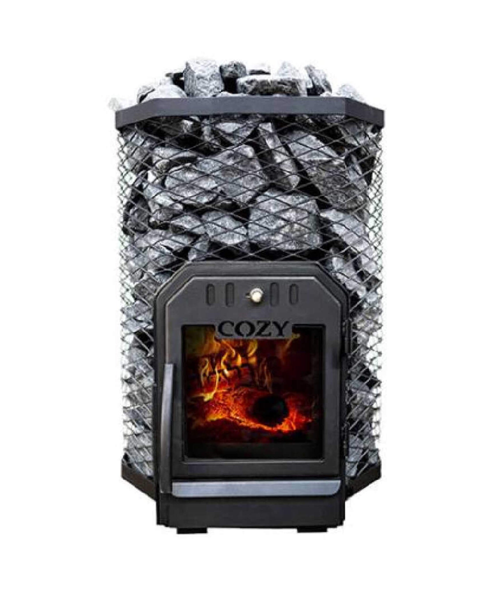 Cozy Heat Wood-Burning Floor Mount Sauna Stove With Chimney Kit And Sauna Stones [COZY] (SAK57382)