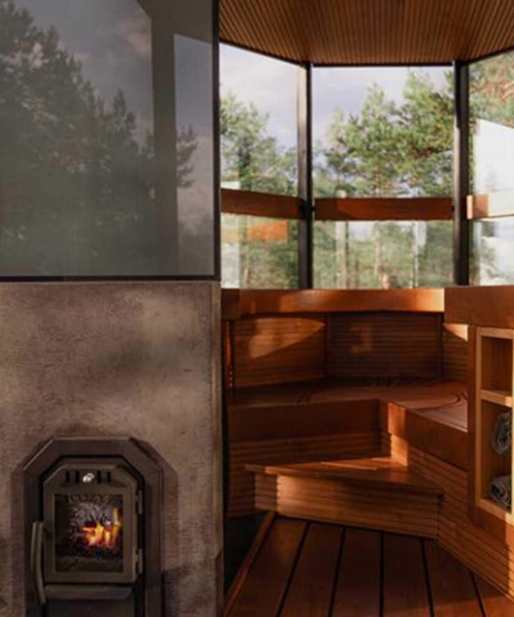 Cozy Heat Thru-Wall Wood Fired Sauna Heater Stove [COZY TW] (SAK82634)