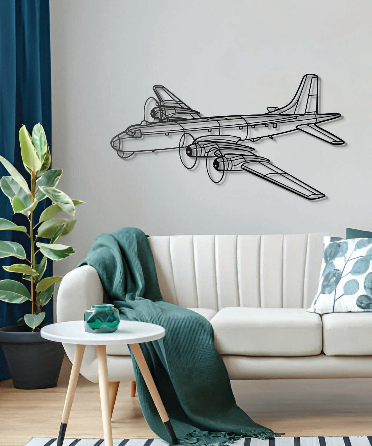 CP-107 Argus Winkel Metall Flugzeug Wandkunst - NCP0417
