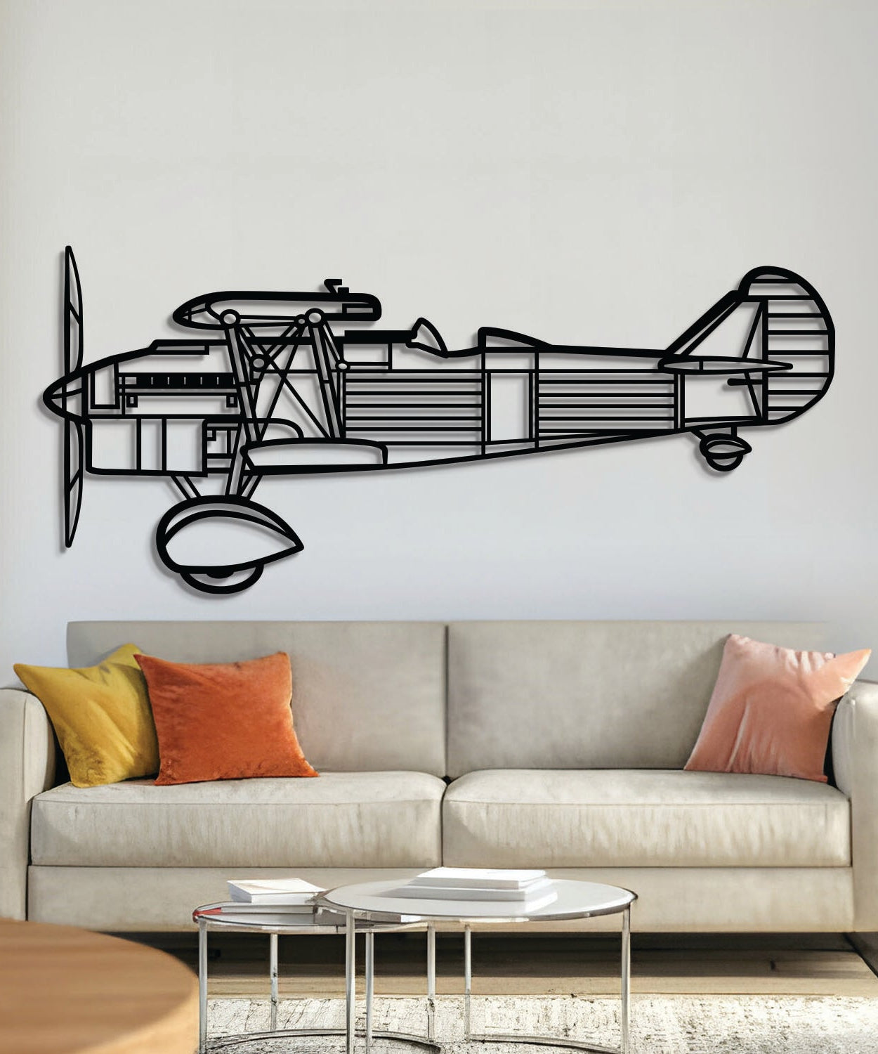 CR.32 Flugzeug-Wandkunst aus Metall – NCP0544