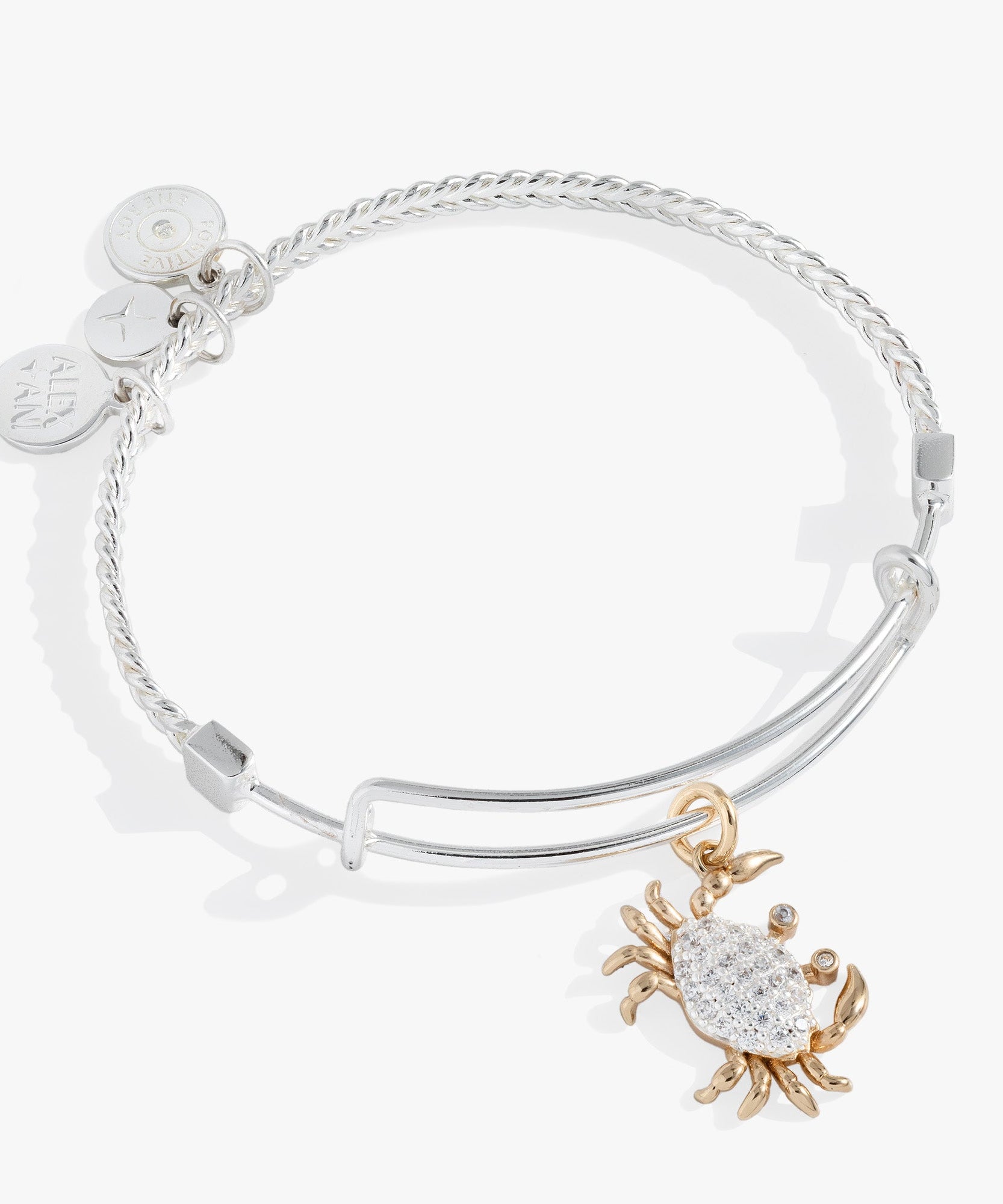 Textured Crab Charm Bangle