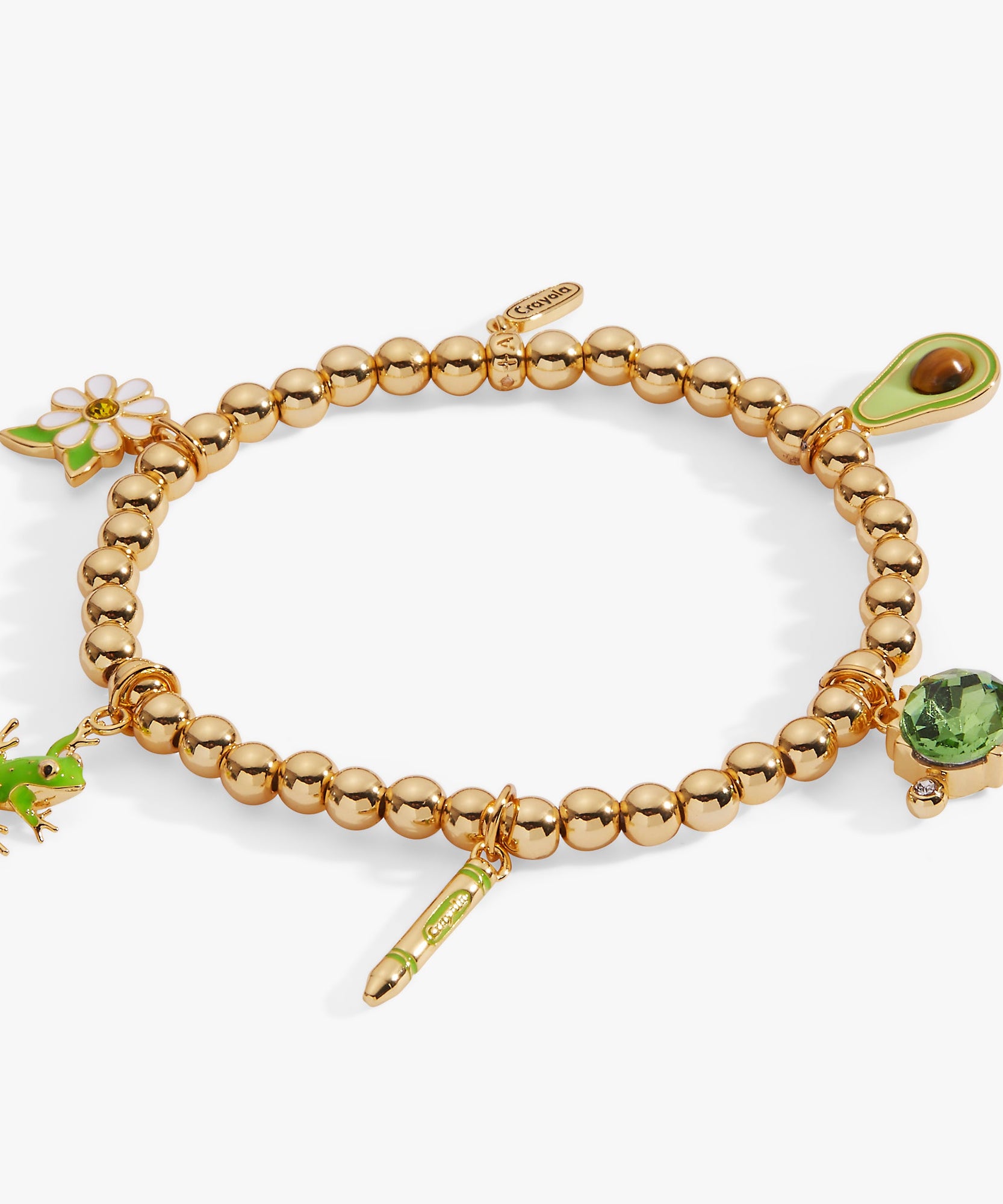 Crayola Fan Favorites Forest Green Charm Stretch Bracelet