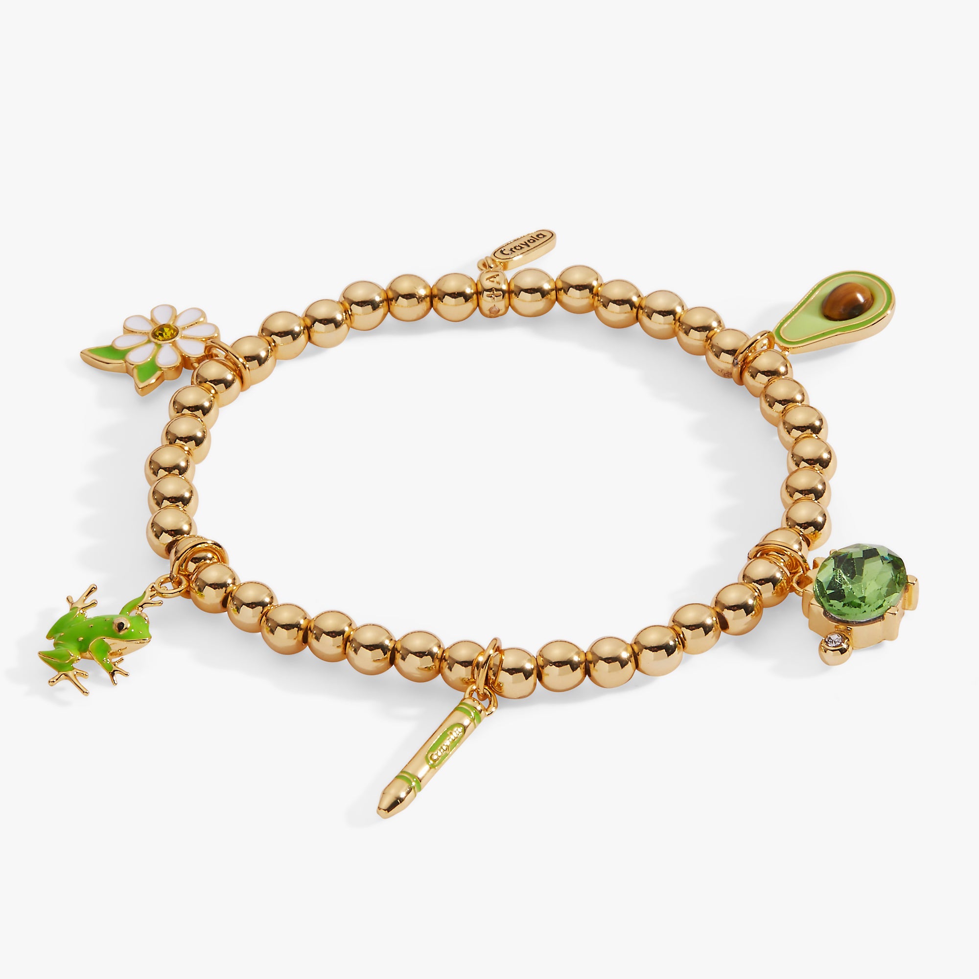 Crayola Fan Favorites Forest Green Charm Stretch Bracelet