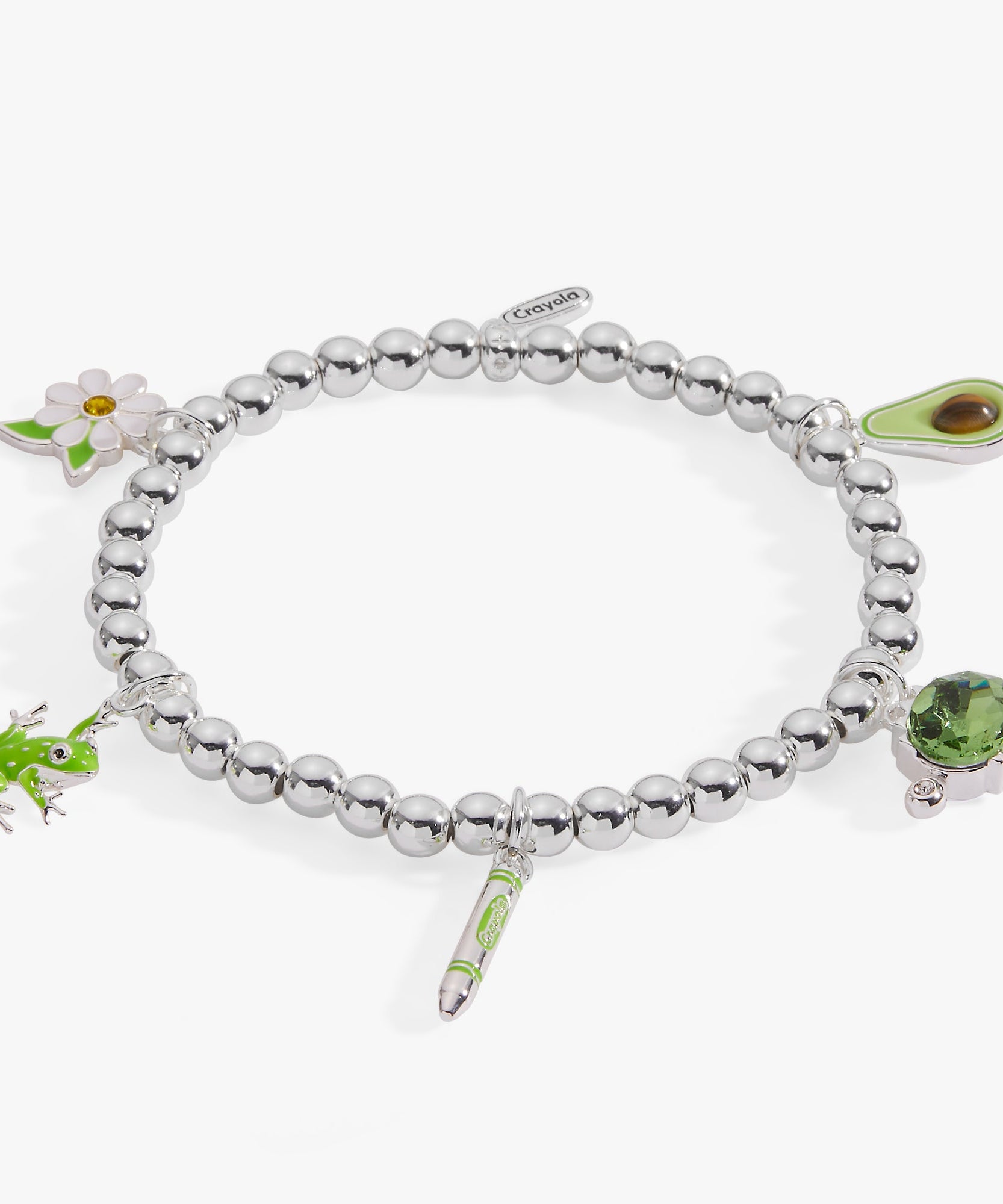 Crayola Fan Favorites Forest Green Charm Stretch Bracelet
