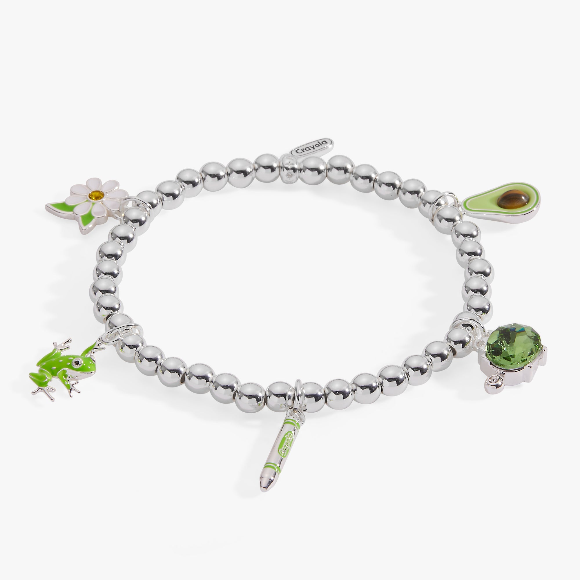 Crayola Fan Favorites Forest Green Charm Stretch Bracelet