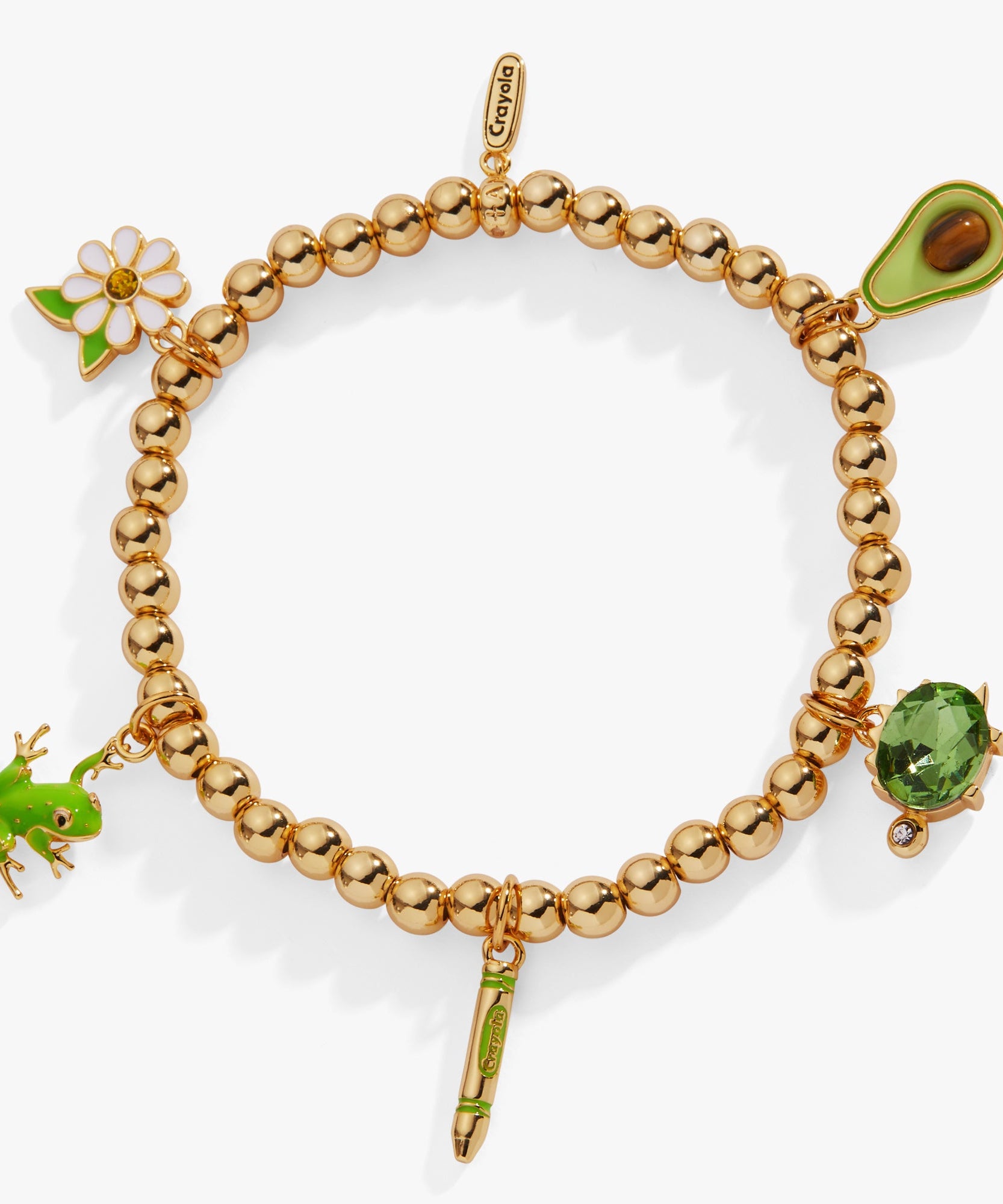Crayola Fan Favorites Forest Green Charm Stretch Bracelet