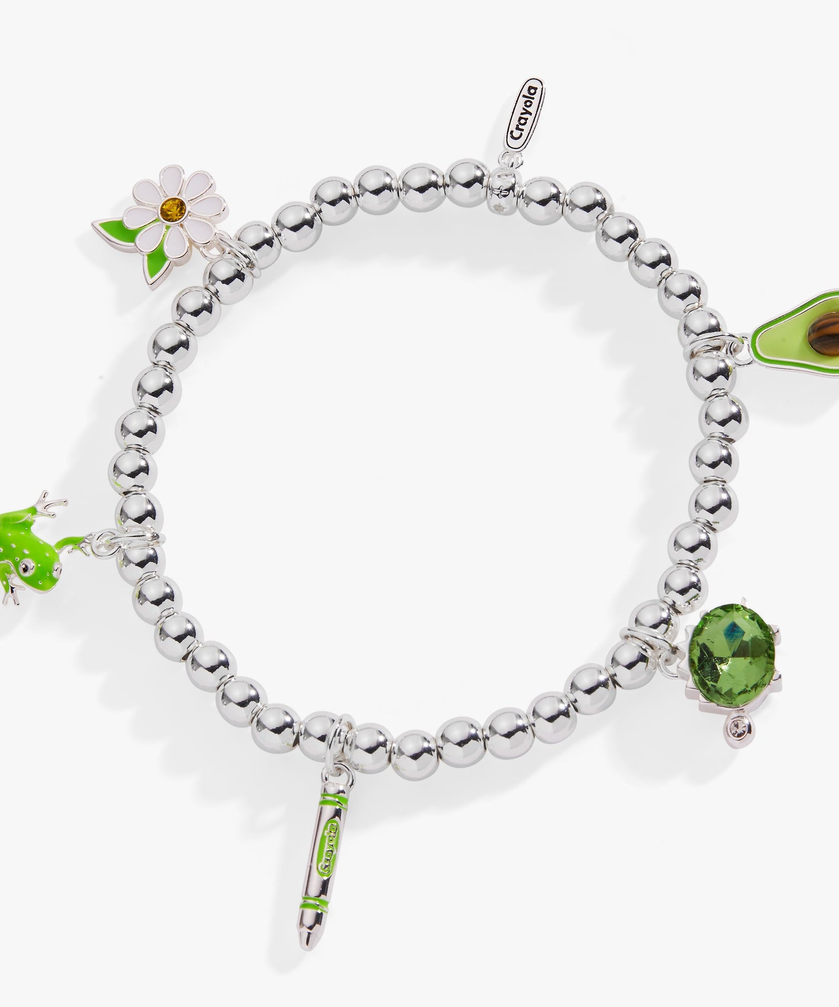 Crayola Fan Favorites Forest Green Charm Stretch Bracelet