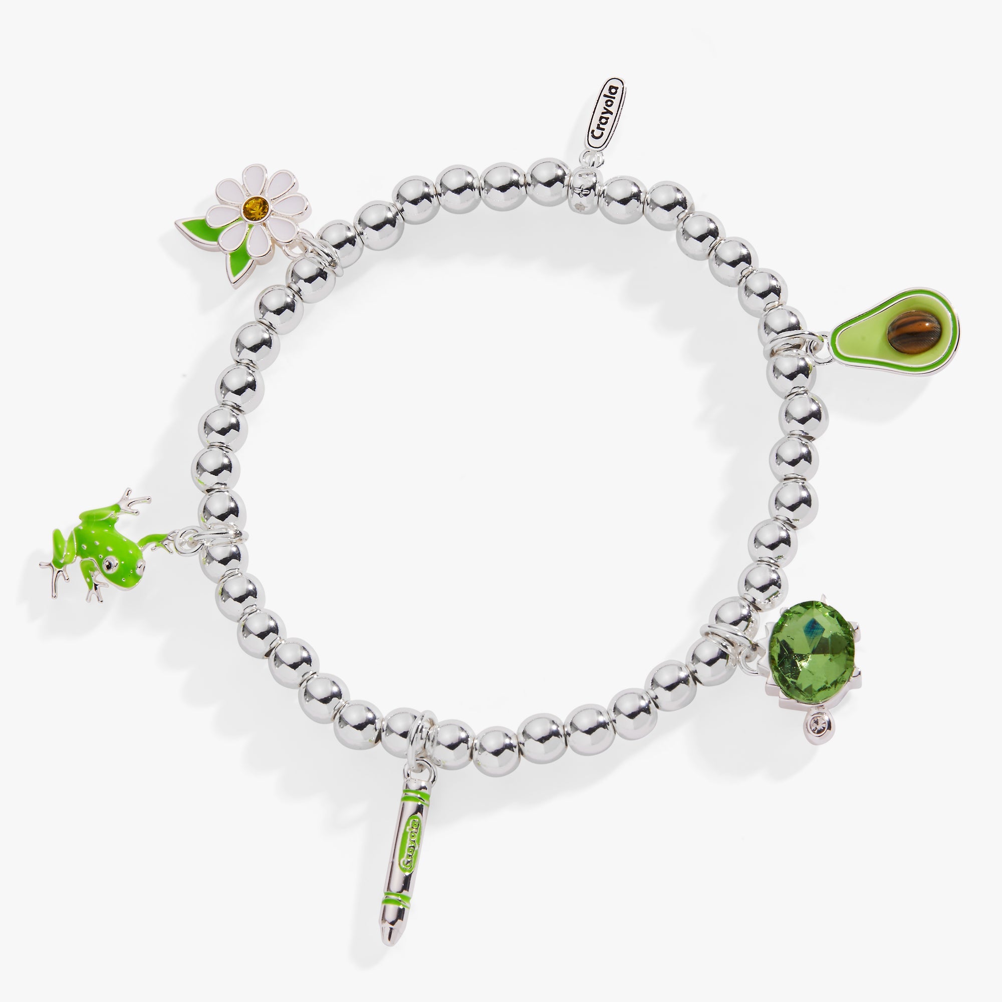 Crayola Fan Favorites Forest Green Charm Stretch Bracelet