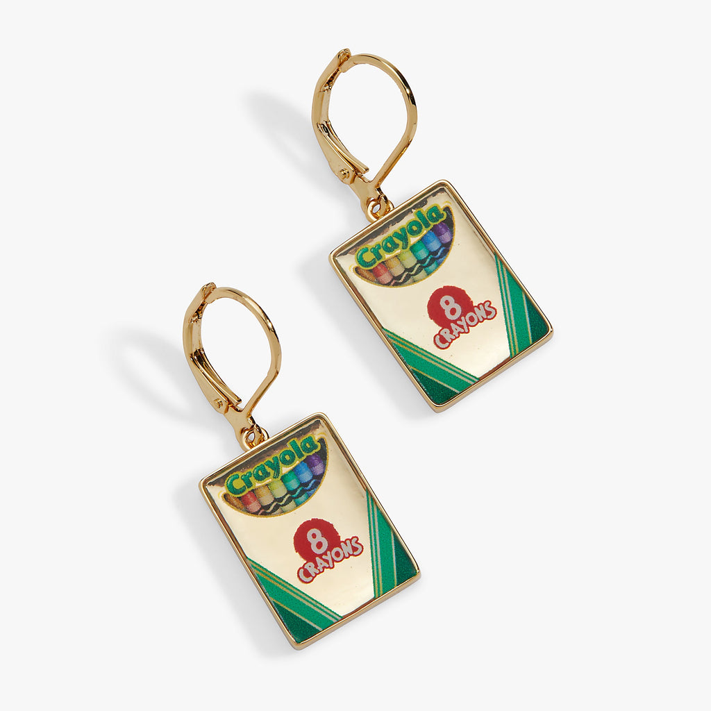 Crayola 'To Teach Is To Color A Life Forever' Crayon Box Earrings