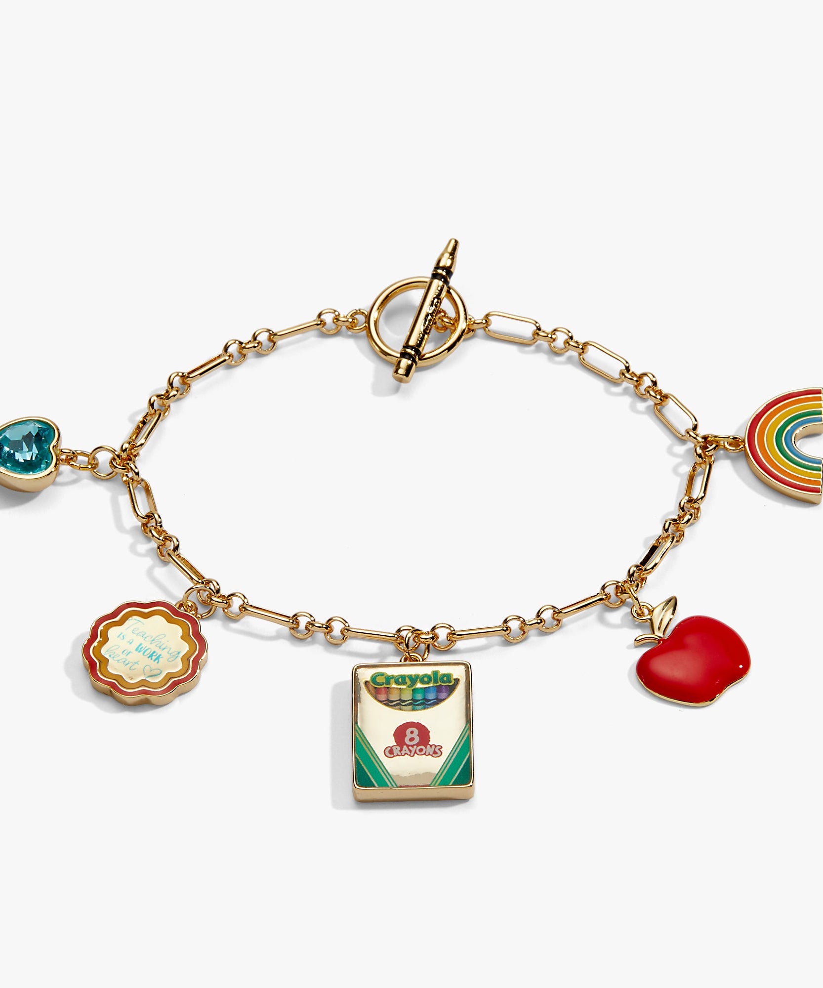Crayola 'Teaching Is A Work Of Heart' Toggle Bracelet