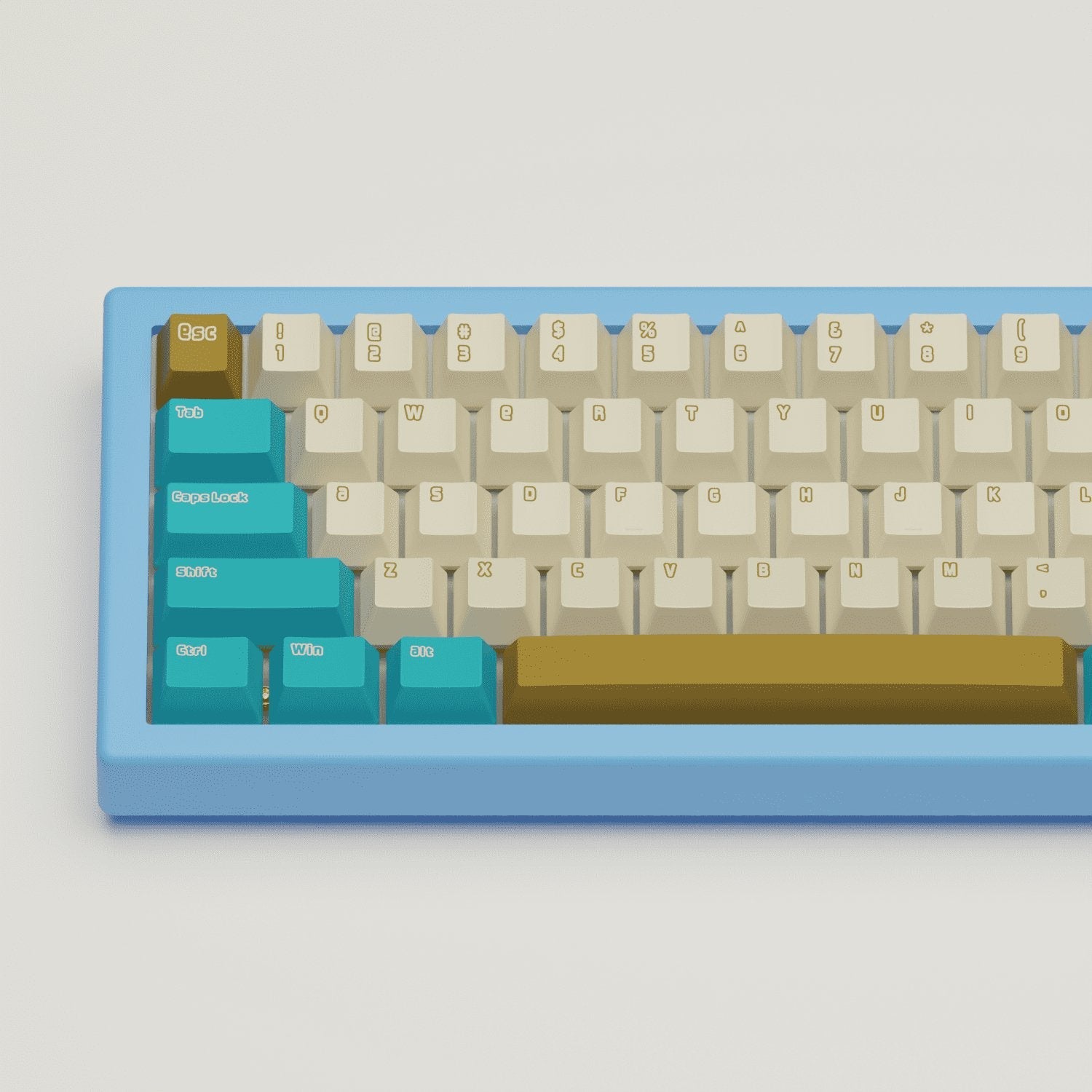 Creamy Blue Design Keycaps and Mechanical Keyboard