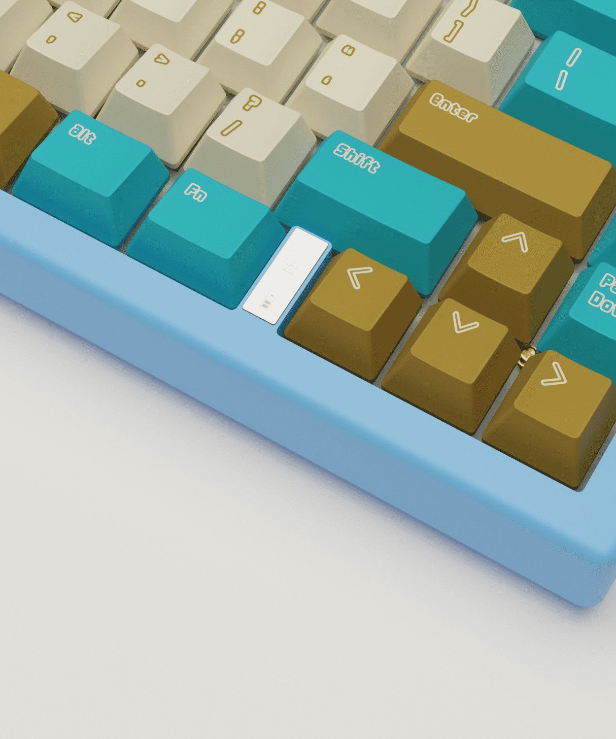 Creamy Blue Design Keycaps and Mechanical Keyboard