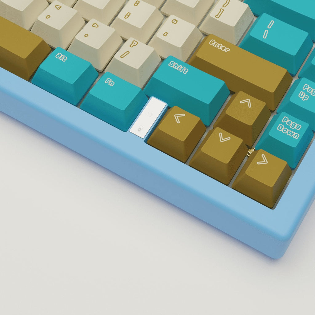 Creamy Blue Design Keycaps and Mechanical Keyboard