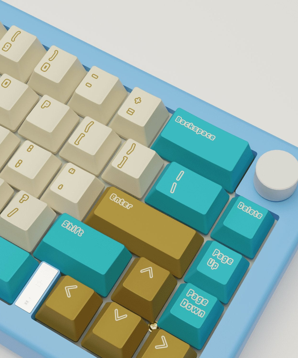 Creamy Blue Design Keycaps and Mechanical Keyboard