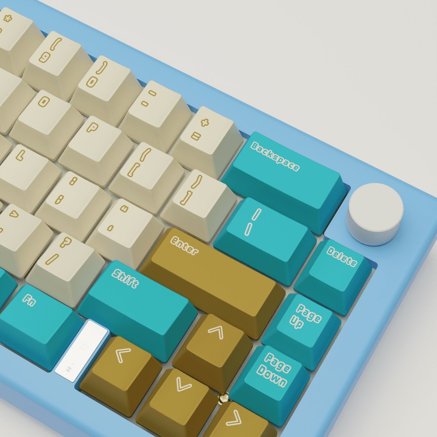Creamy Blue Design Keycaps and Mechanical Keyboard