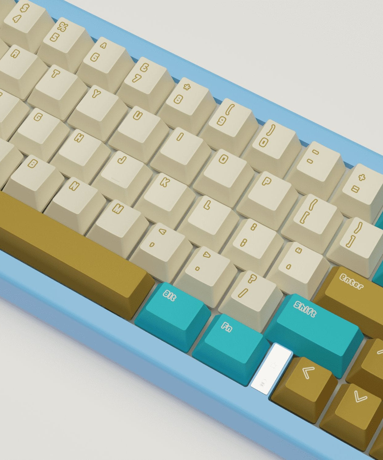 Creamy Blue Design Keycaps and Mechanical Keyboard