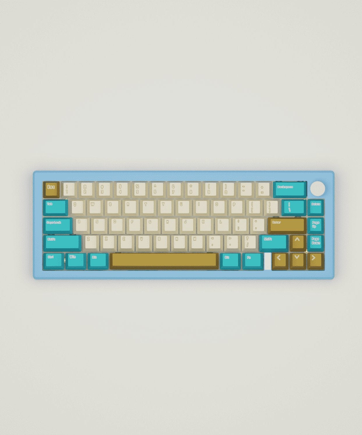 Creamy Blue Design Keycaps and Mechanical Keyboard