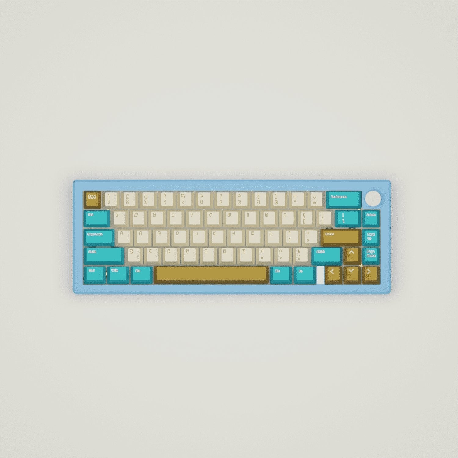 Creamy Blue Design Keycaps and Mechanical Keyboard