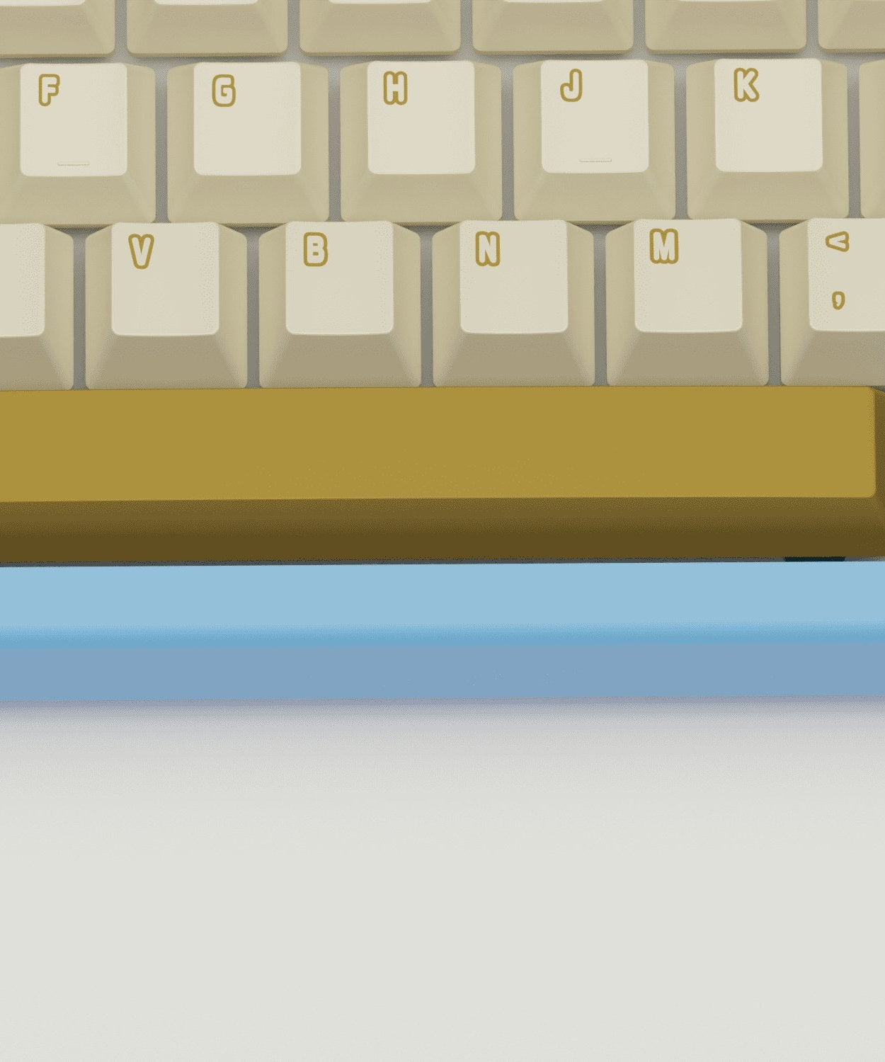 Creamy Blue Design Keycaps and Mechanical Keyboard