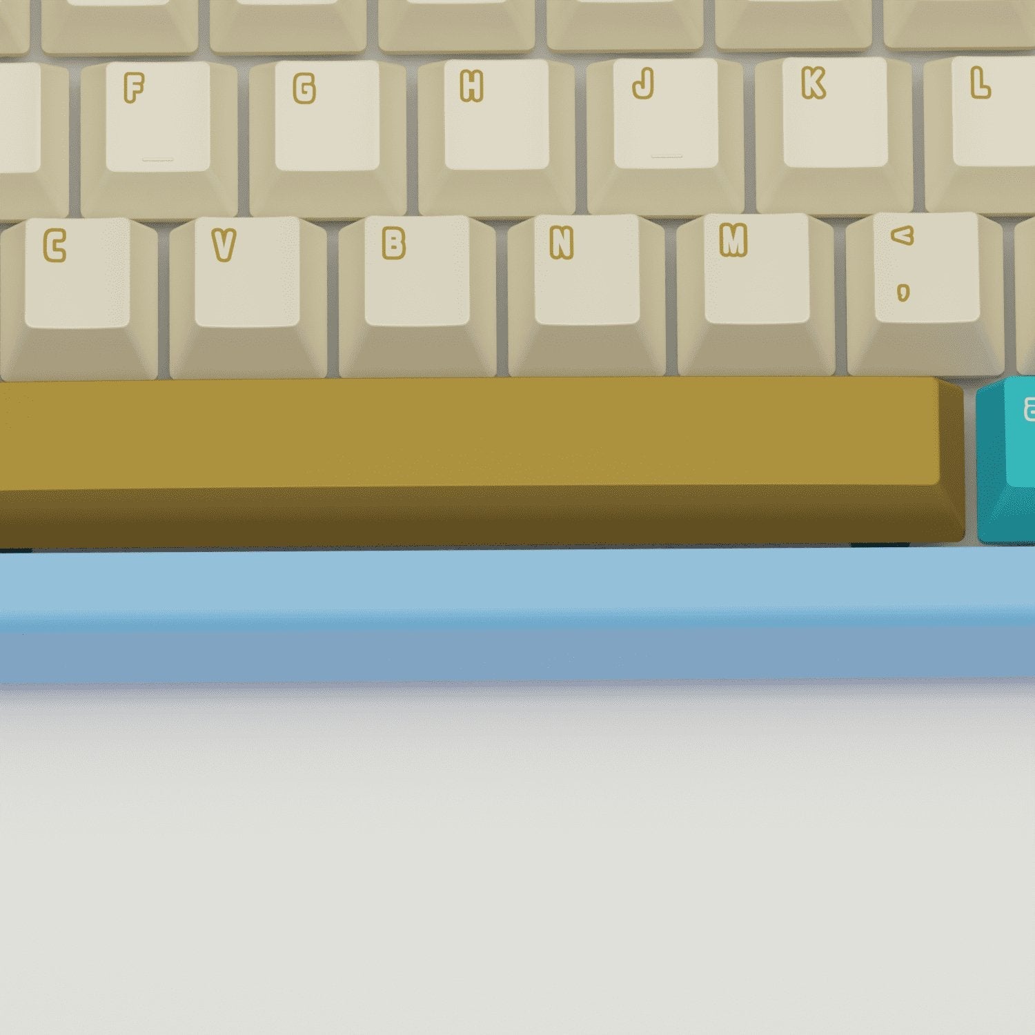 Creamy Blue Design Keycaps and Mechanical Keyboard