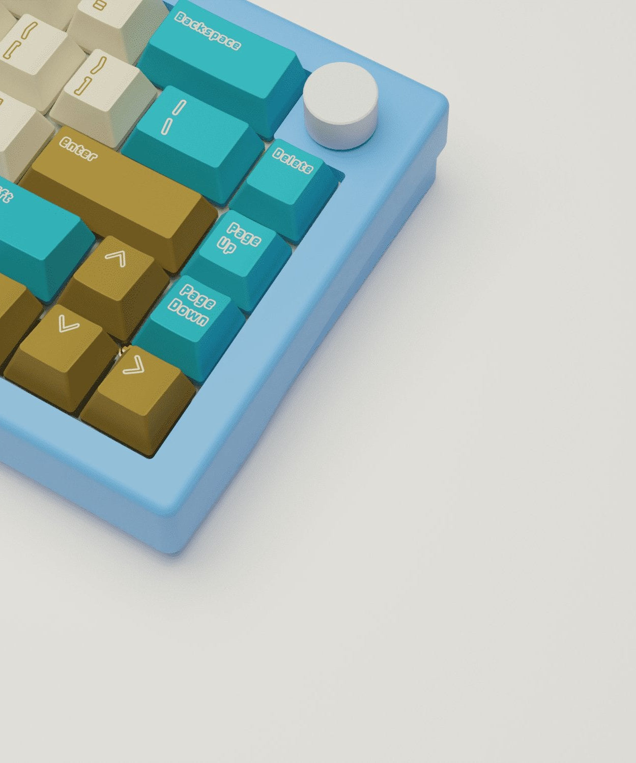 Creamy Blue Design Keycaps and Mechanical Keyboard