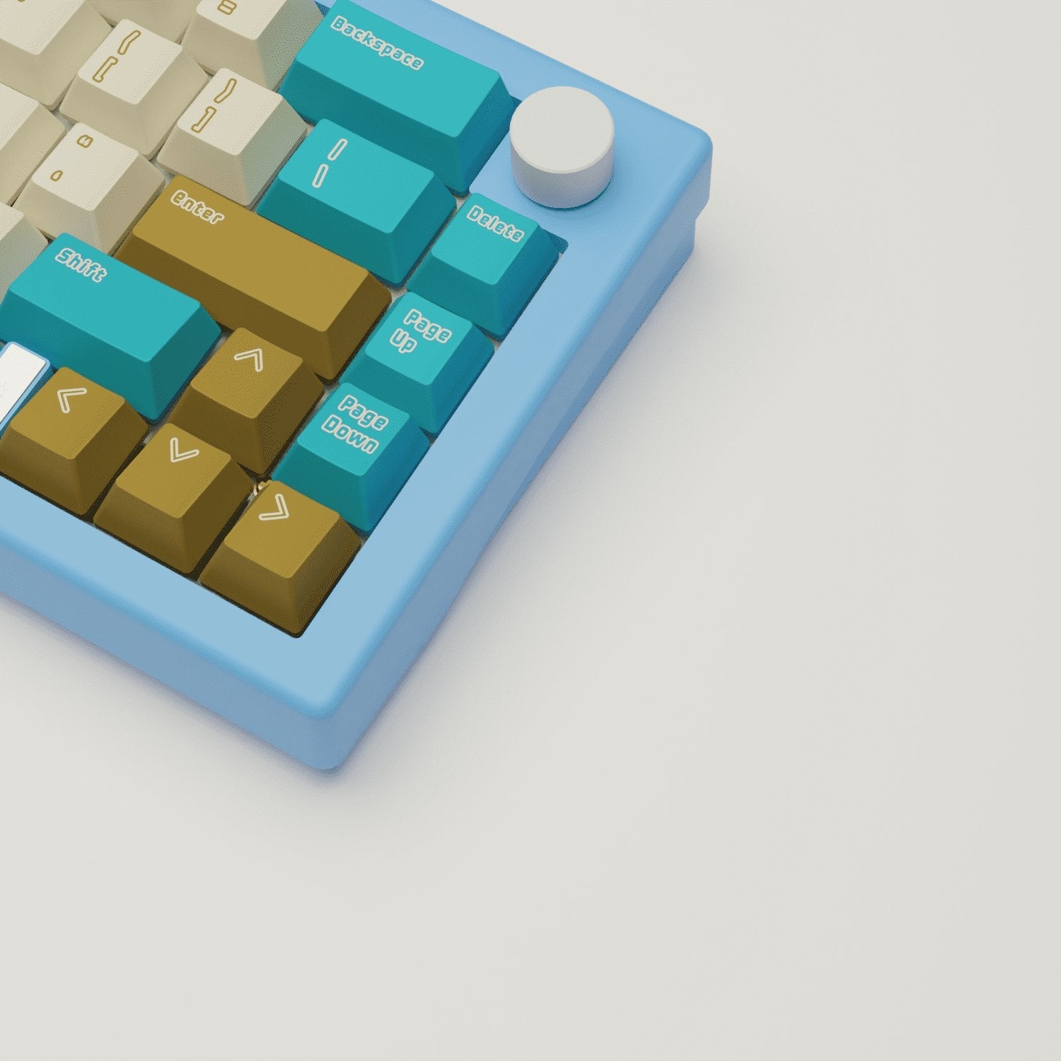Creamy Blue Design Keycaps and Mechanical Keyboard