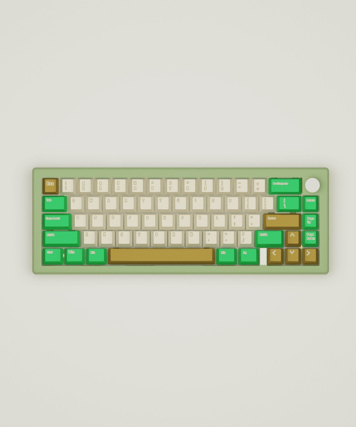 Creamy Green Design Keycaps and Mechanical Keyboard