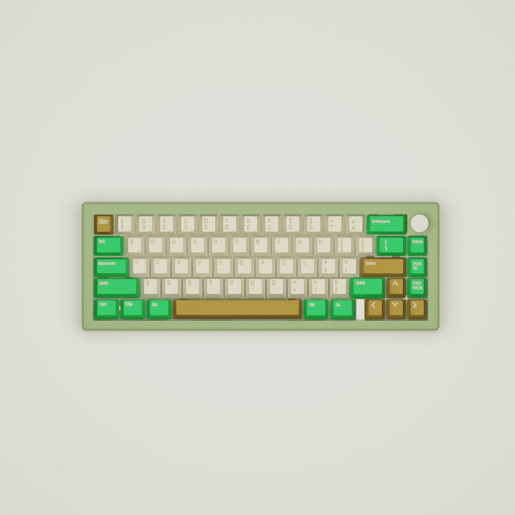 Creamy Green Design Keycaps and Mechanical Keyboard