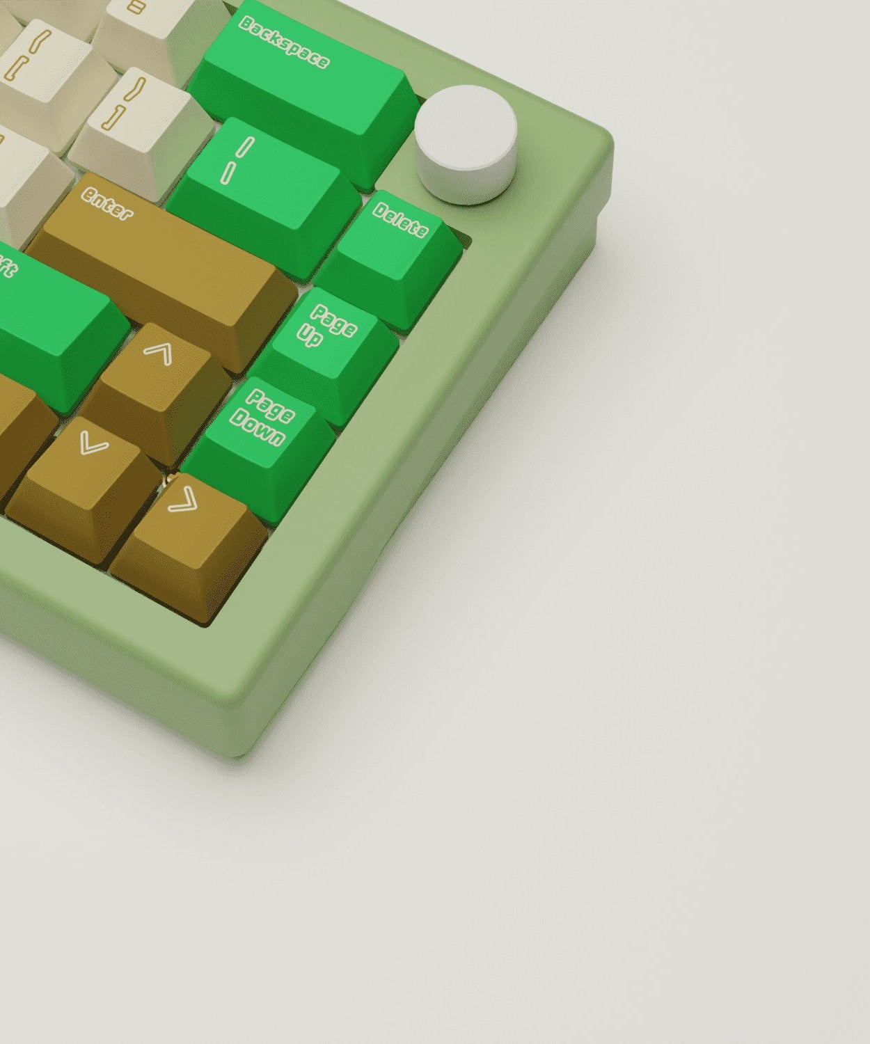 Creamy Green Design Keycaps and Mechanical Keyboard
