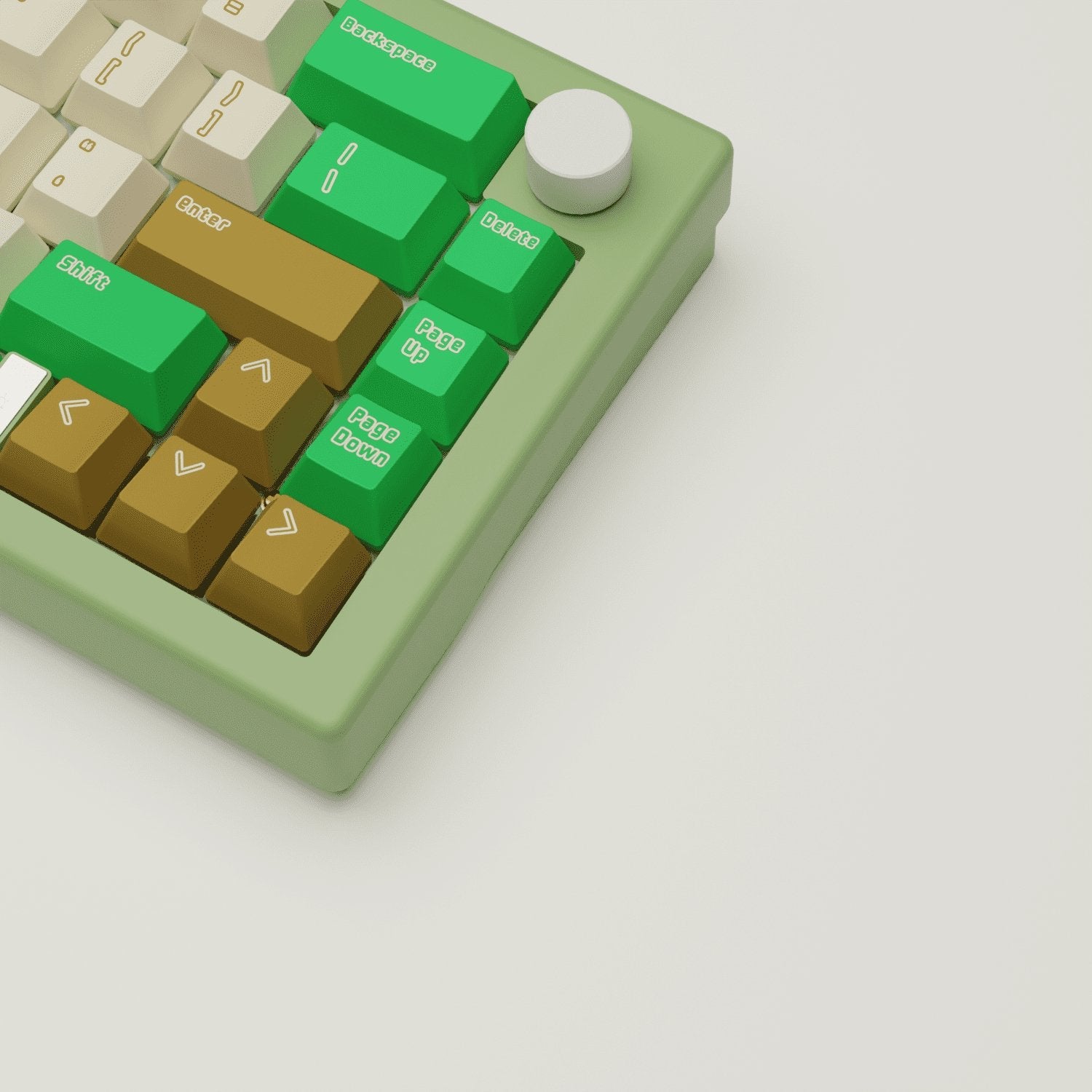 Creamy Green Design Keycaps and Mechanical Keyboard